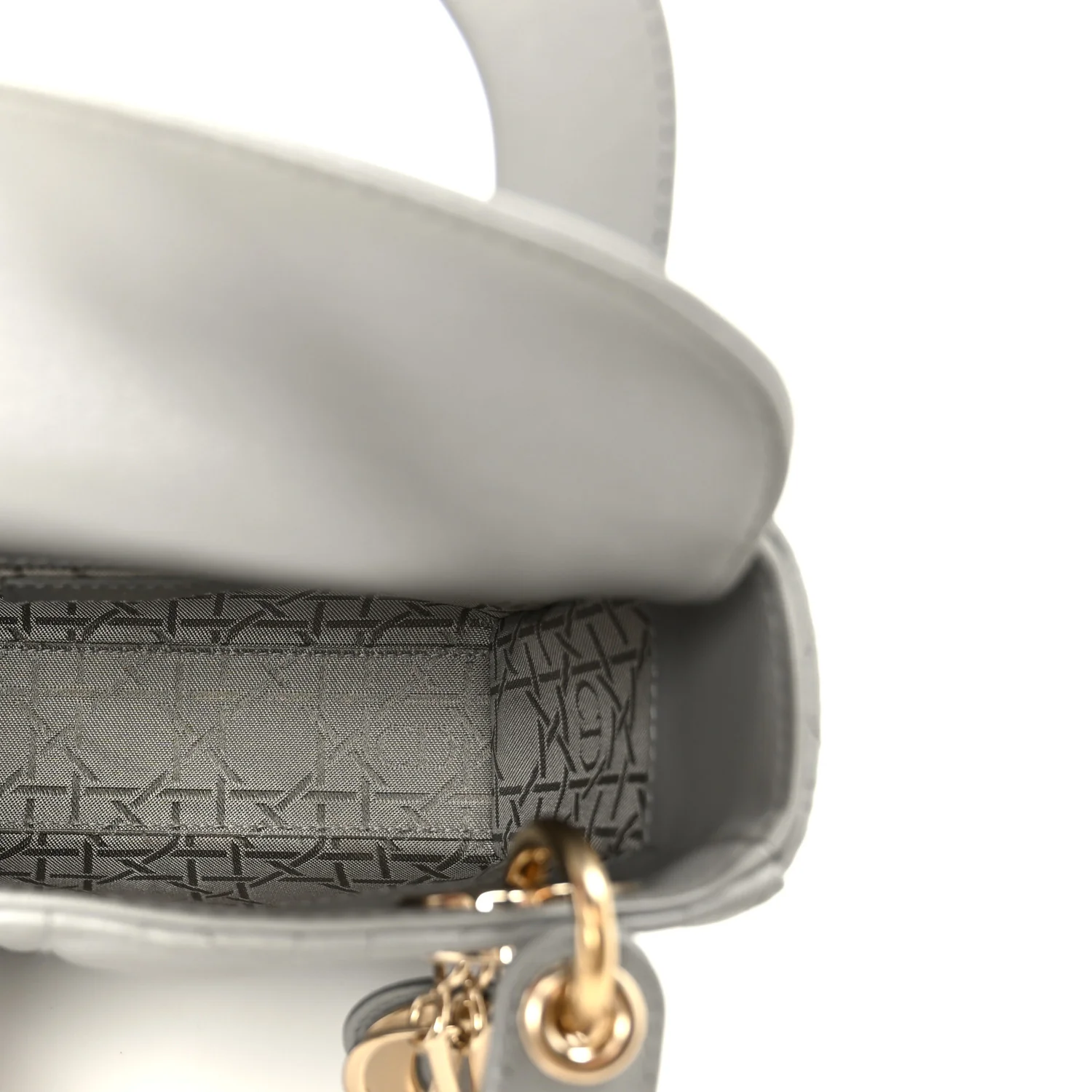 Lambskin Cannage Mini Lady Dior Gray Opaline - Image 5