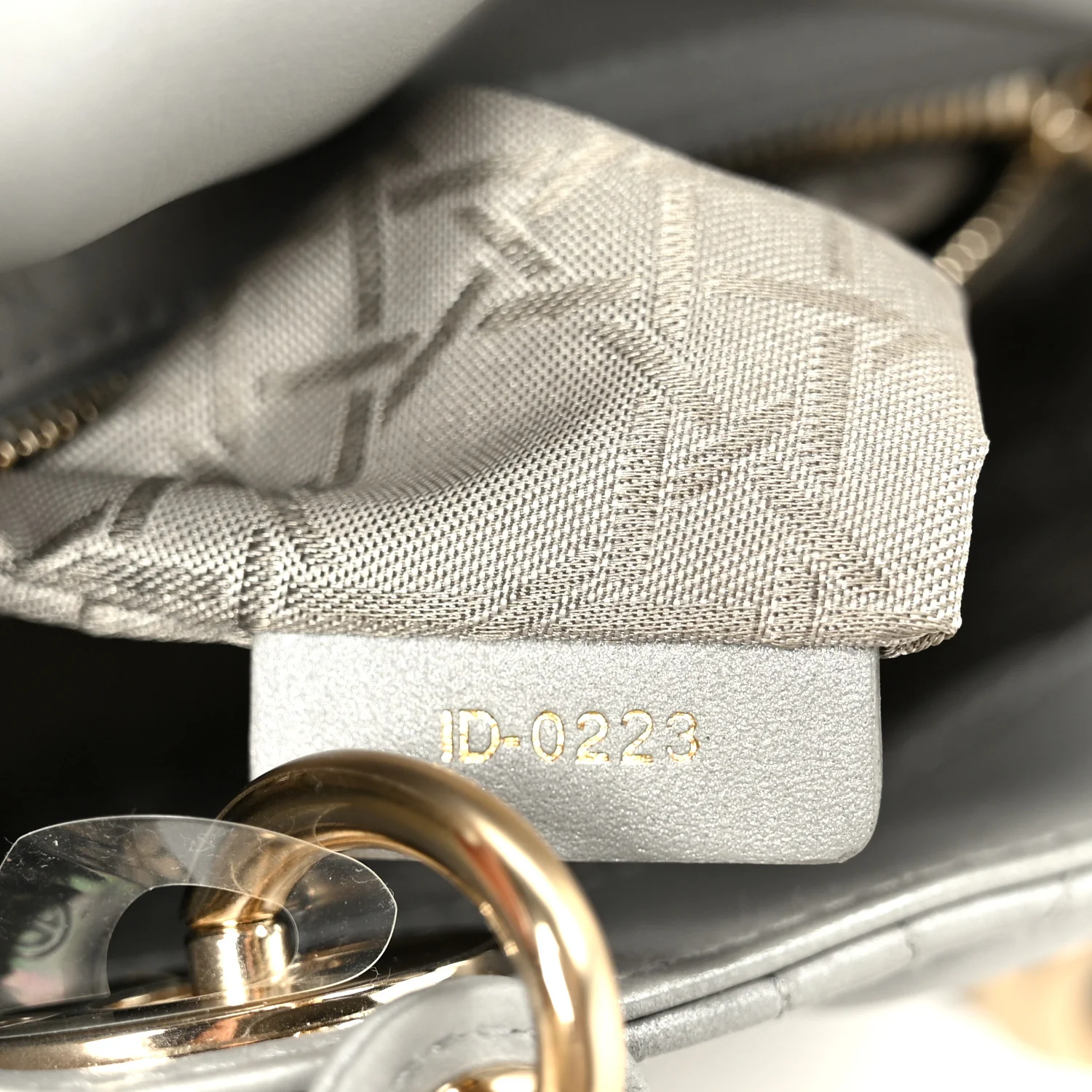 Lambskin Cannage Mini Lady Dior Gray Opaline - Image 7