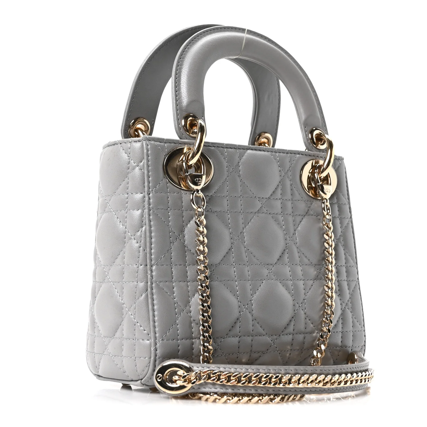 Lambskin Cannage Mini Lady Dior Gray Opaline - Image 3