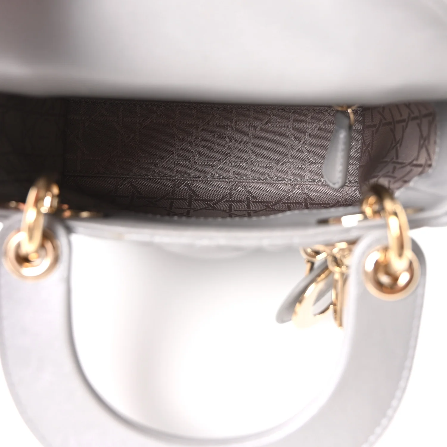 Lambskin Cannage Mini Lady Dior Gray Opaline - Image 5