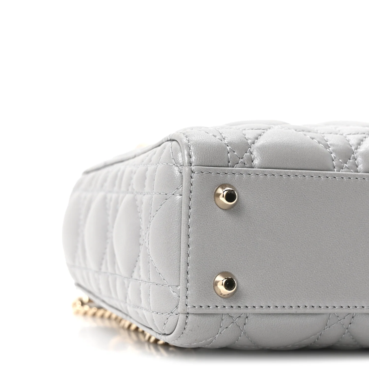 Lambskin Cannage Mini Lady Dior Gray Opaline - Image 9