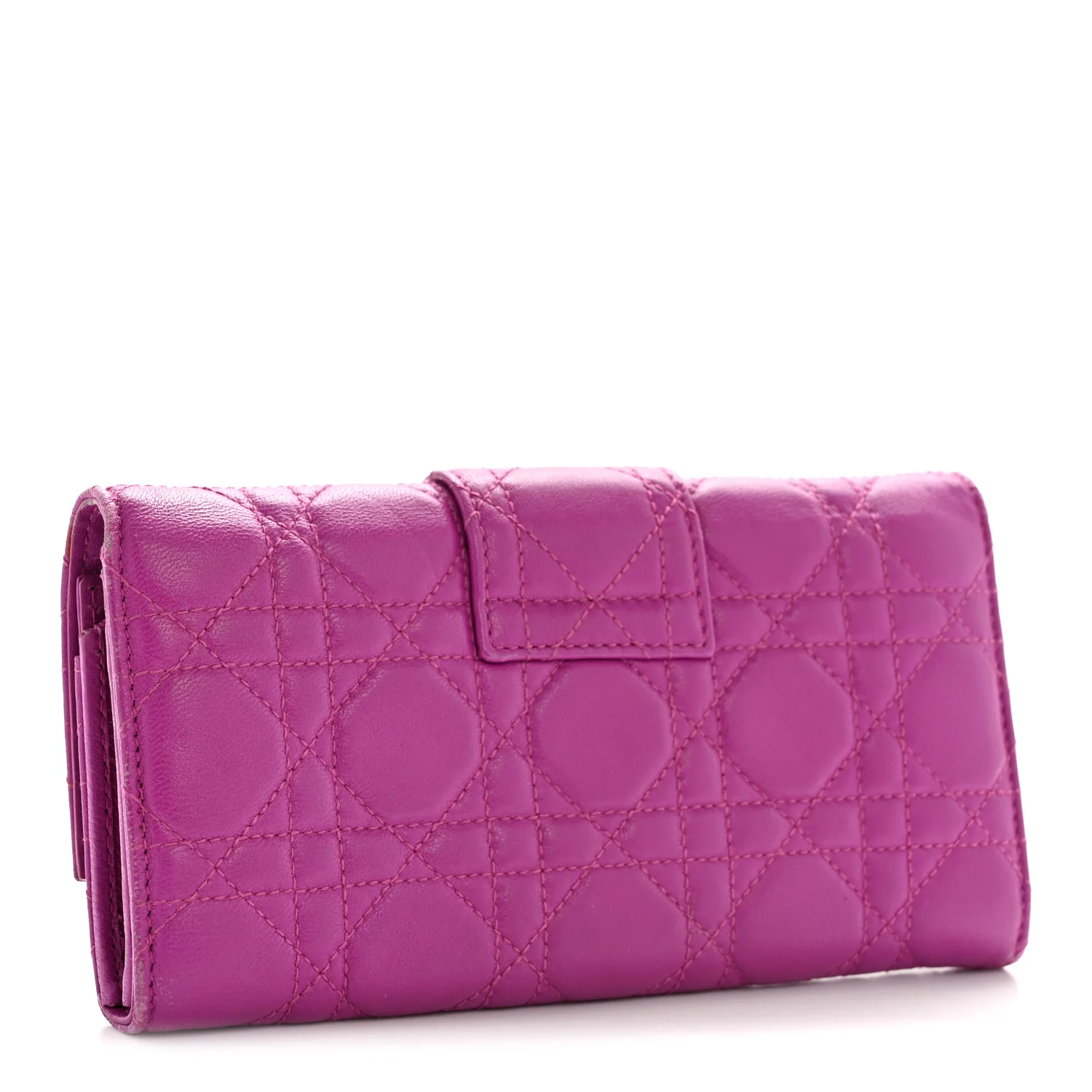 Lambskin Cannage Miss Dior Chain Wallet Dark Pink - Image 3
