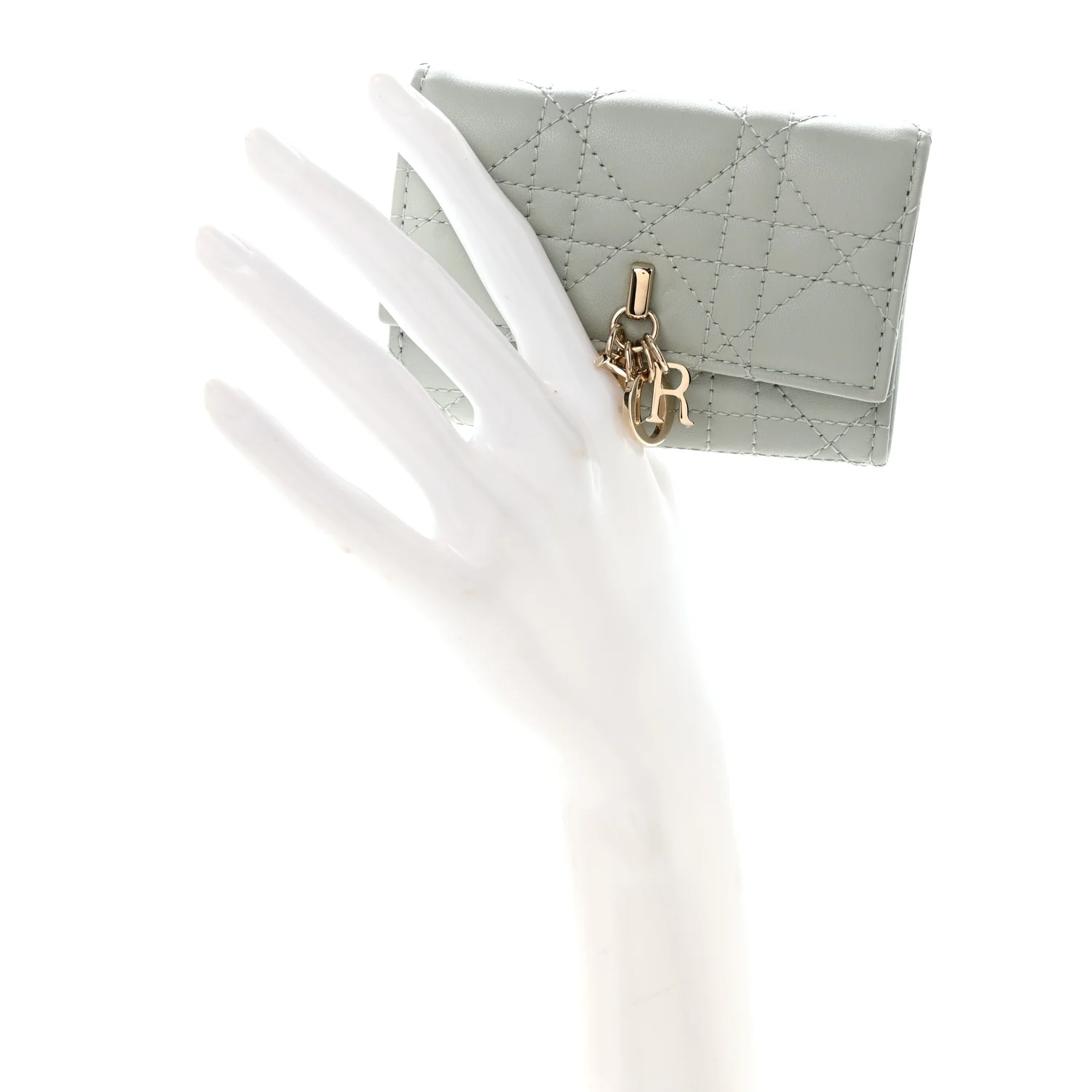 Lambskin Cannage Miss Dior Glycine Wallet Pistache - Image 2