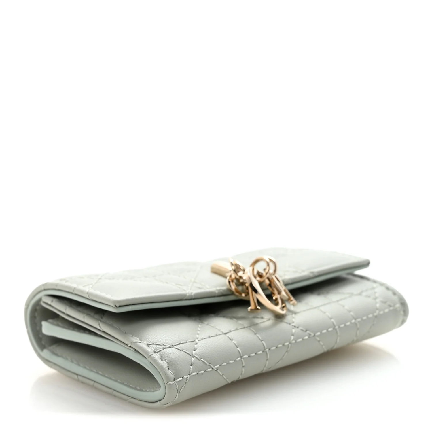 Lambskin Cannage Miss Dior Glycine Wallet Pistache - Image 4
