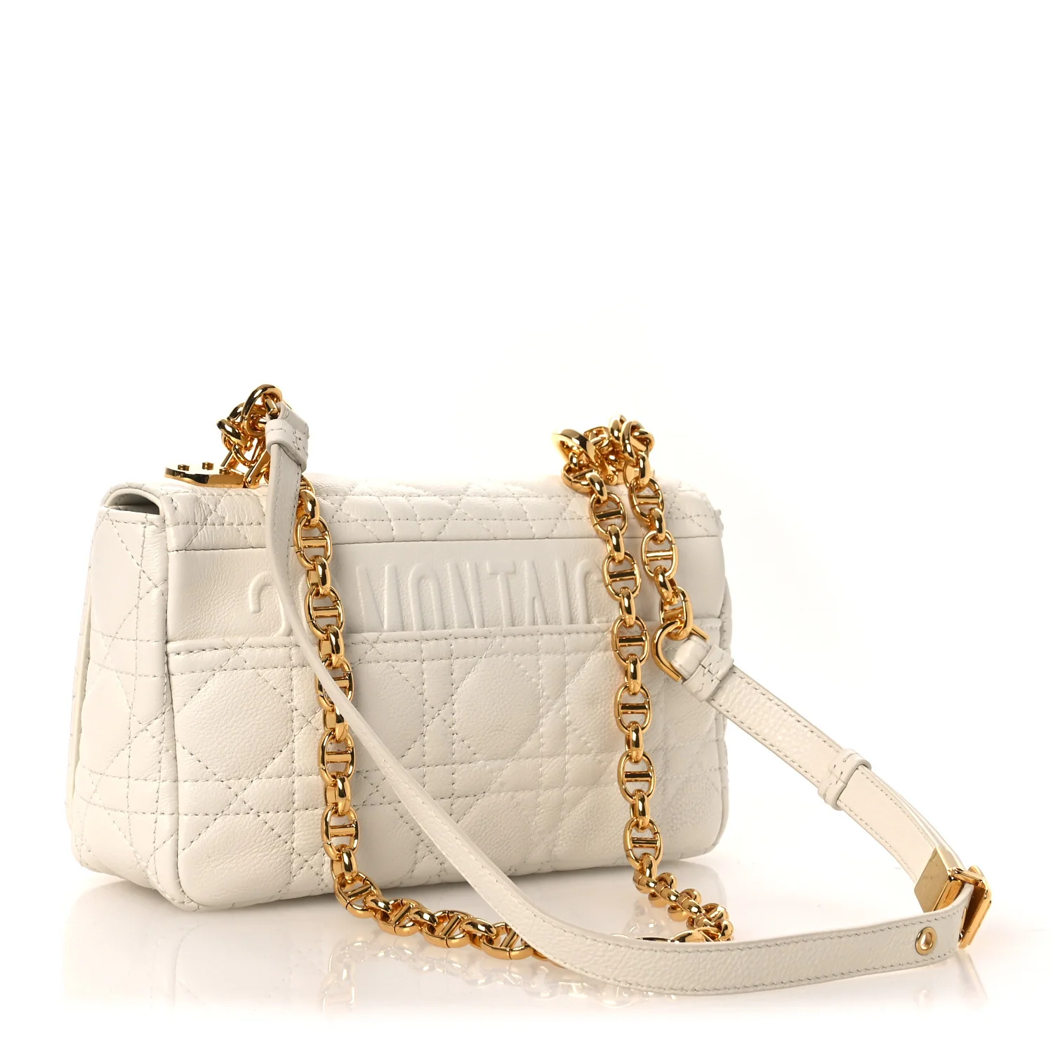 Lambskin Cannage Small Caro Bag Ivory - Image 3