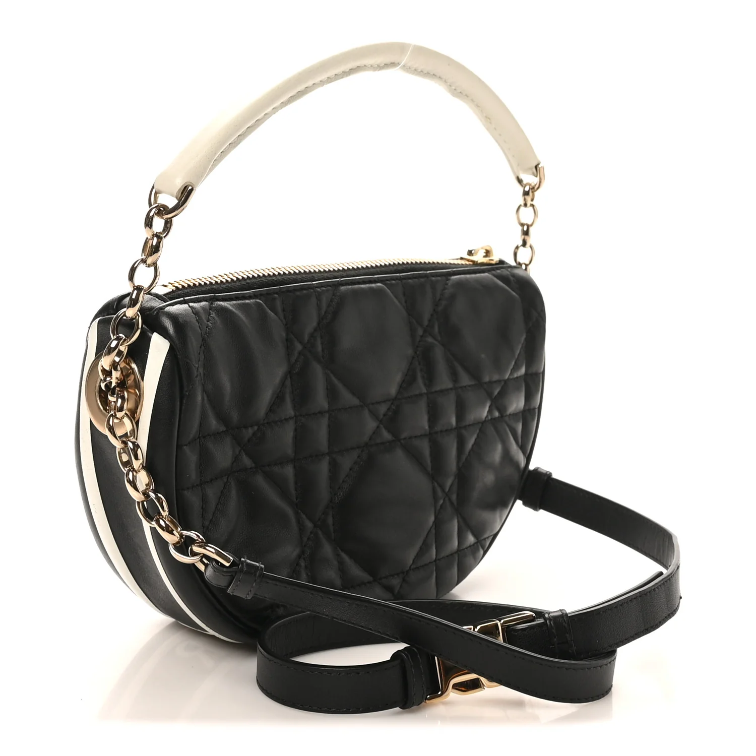 Lambskin Cannage Small Dior Vibe Hobo Bag Black - Image 3