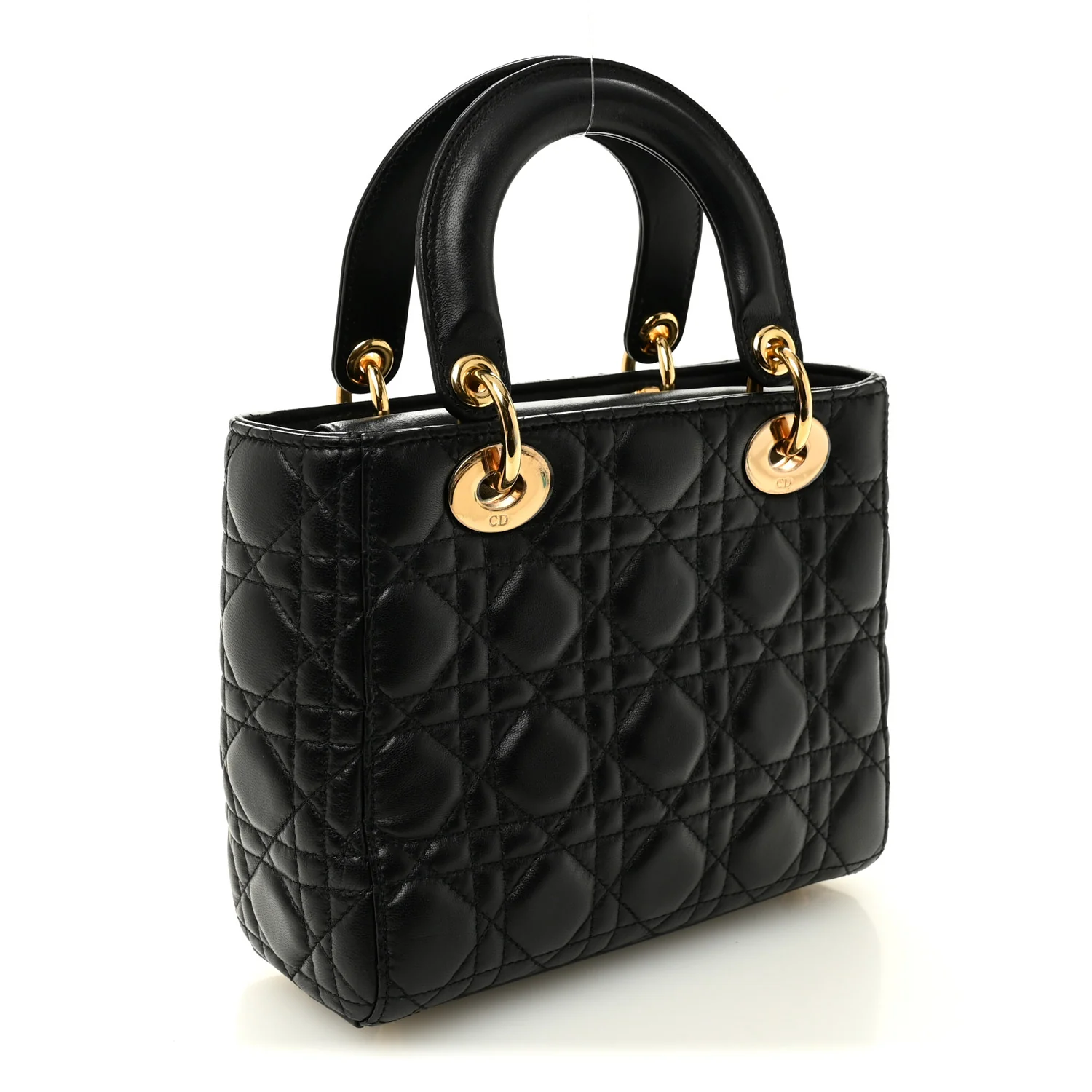 Lambskin Cannage Small Jeweled Lady Dior Black - Image 3