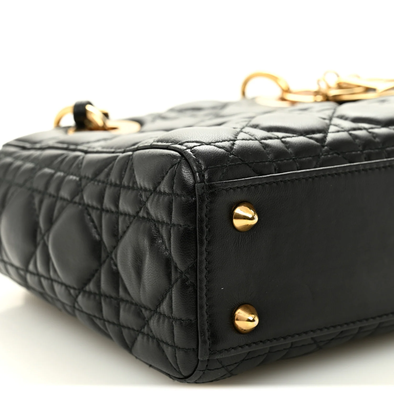 Lambskin Cannage Small Jeweled Lady Dior Black - Image 9