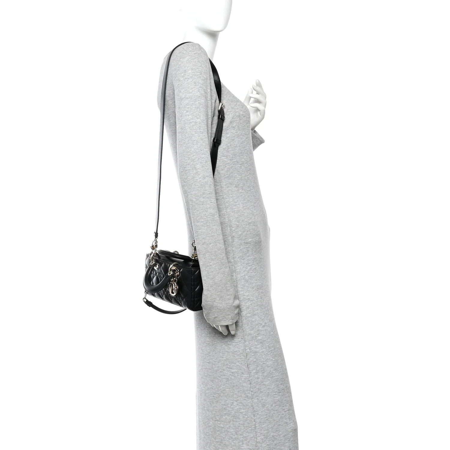 Lambskin Cannage Small Lady D-Joy Black - Image 2
