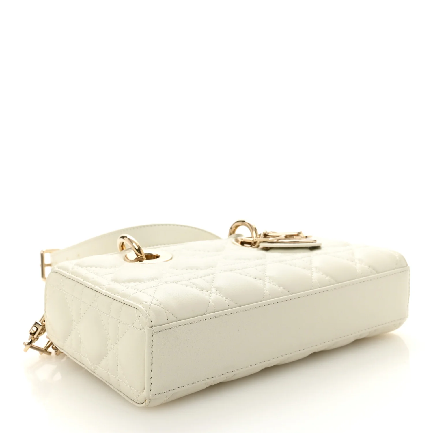 Lambskin Cannage Small Lady D-Joy Latte - Image 13