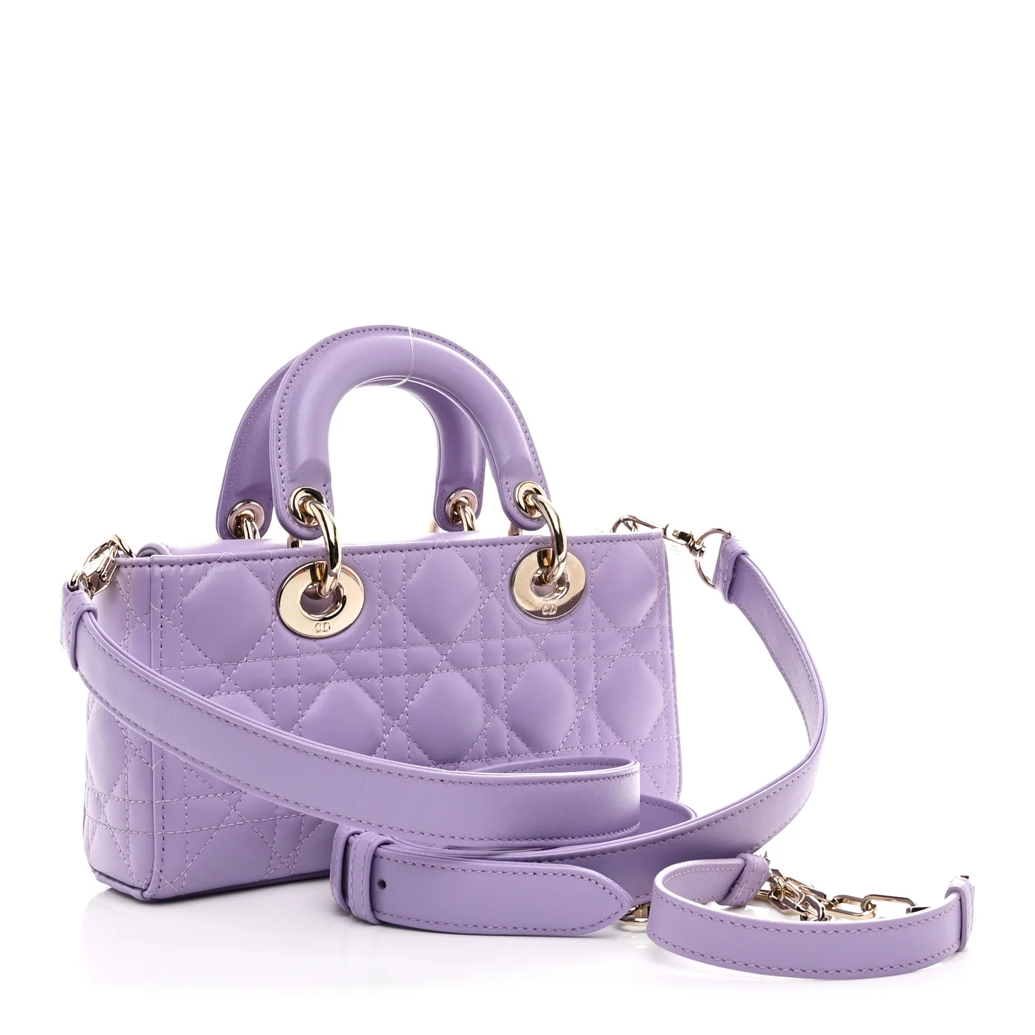 Lambskin Cannage Small Lady D-Joy Lilac - Image 3