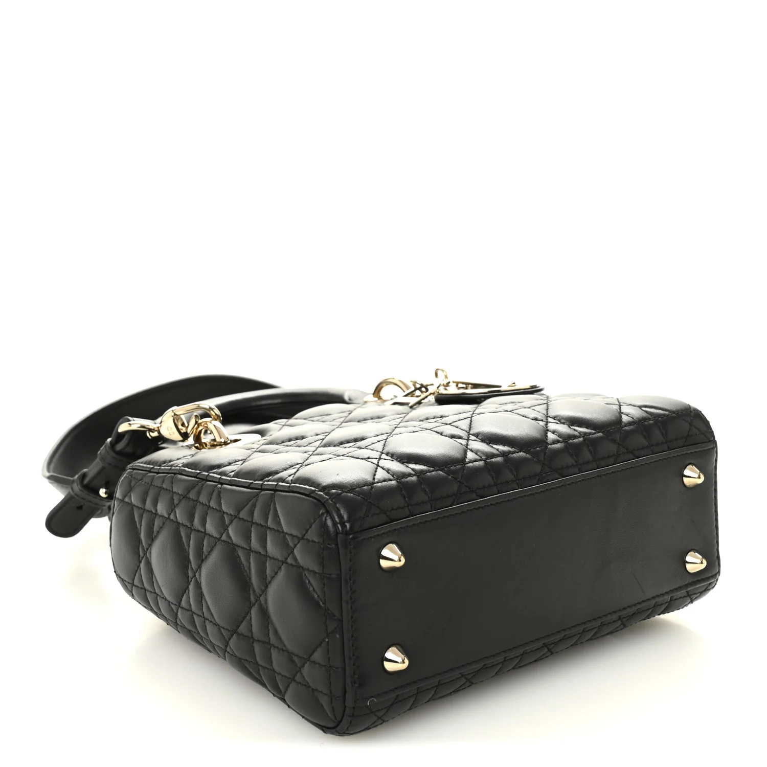 Lambskin Cannage Small Lucky Badges My Lady Dior Black - Image 4