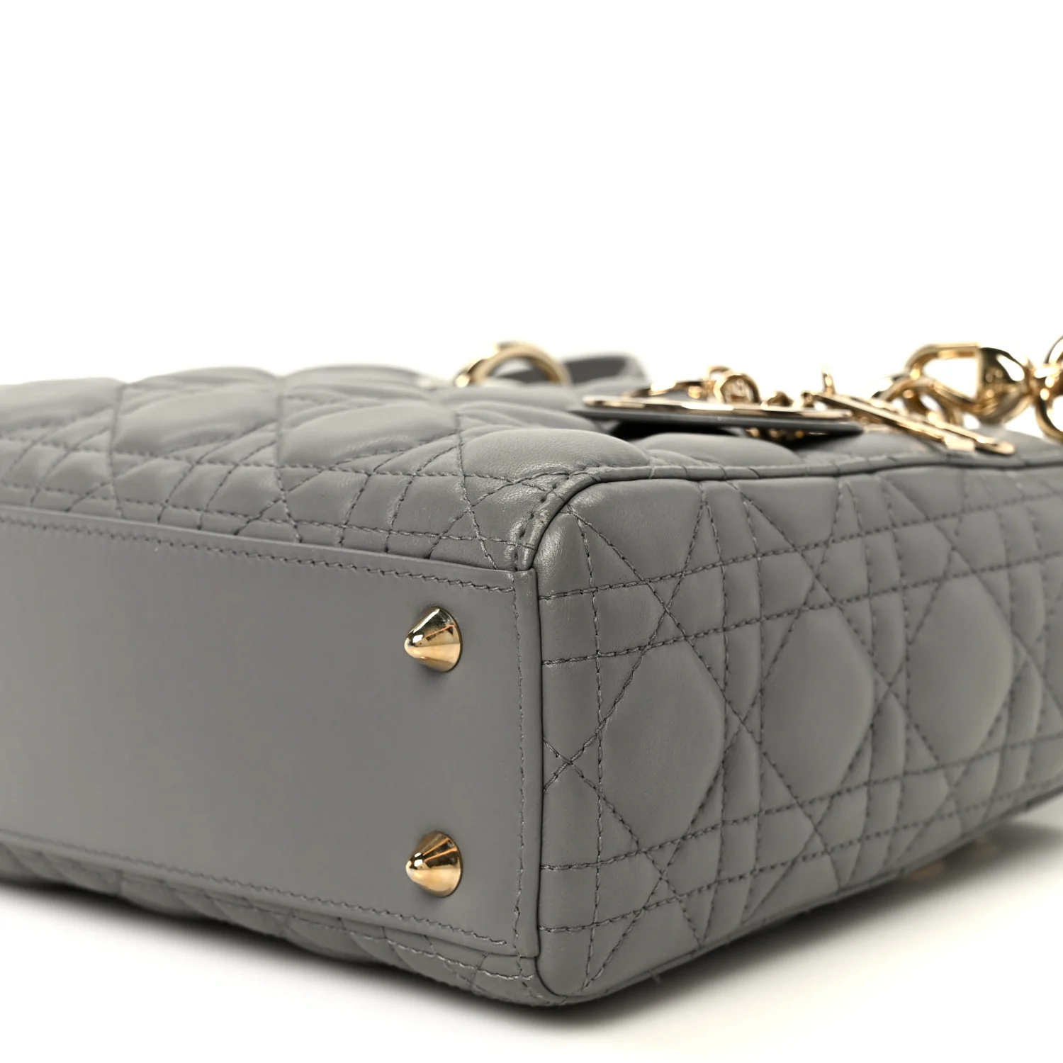 Lambskin Cannage Small Lucky Badges My Lady Dior Grey - Image 10