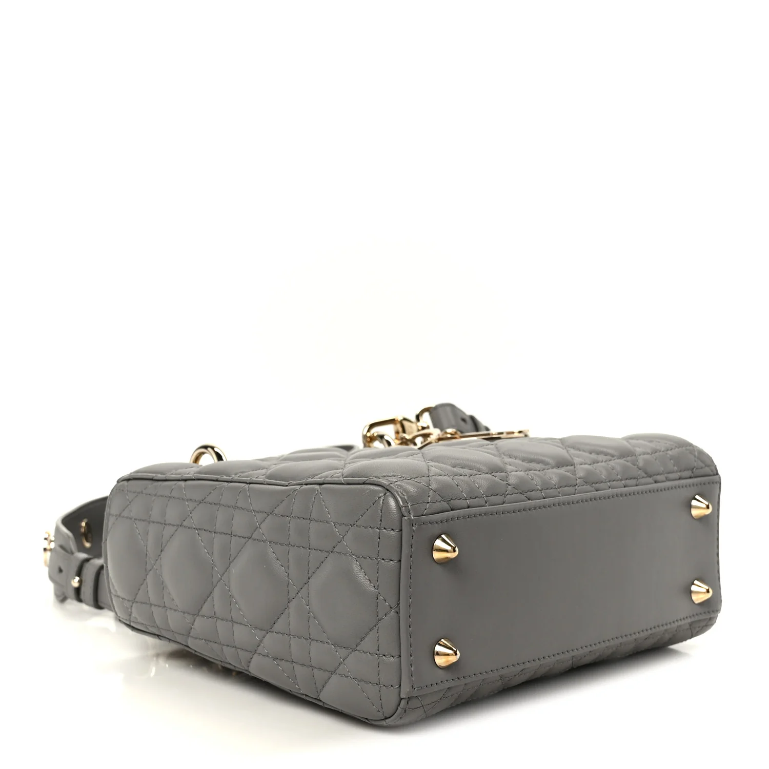 Lambskin Cannage Small Lucky Badges My Lady Dior Grey - Image 4