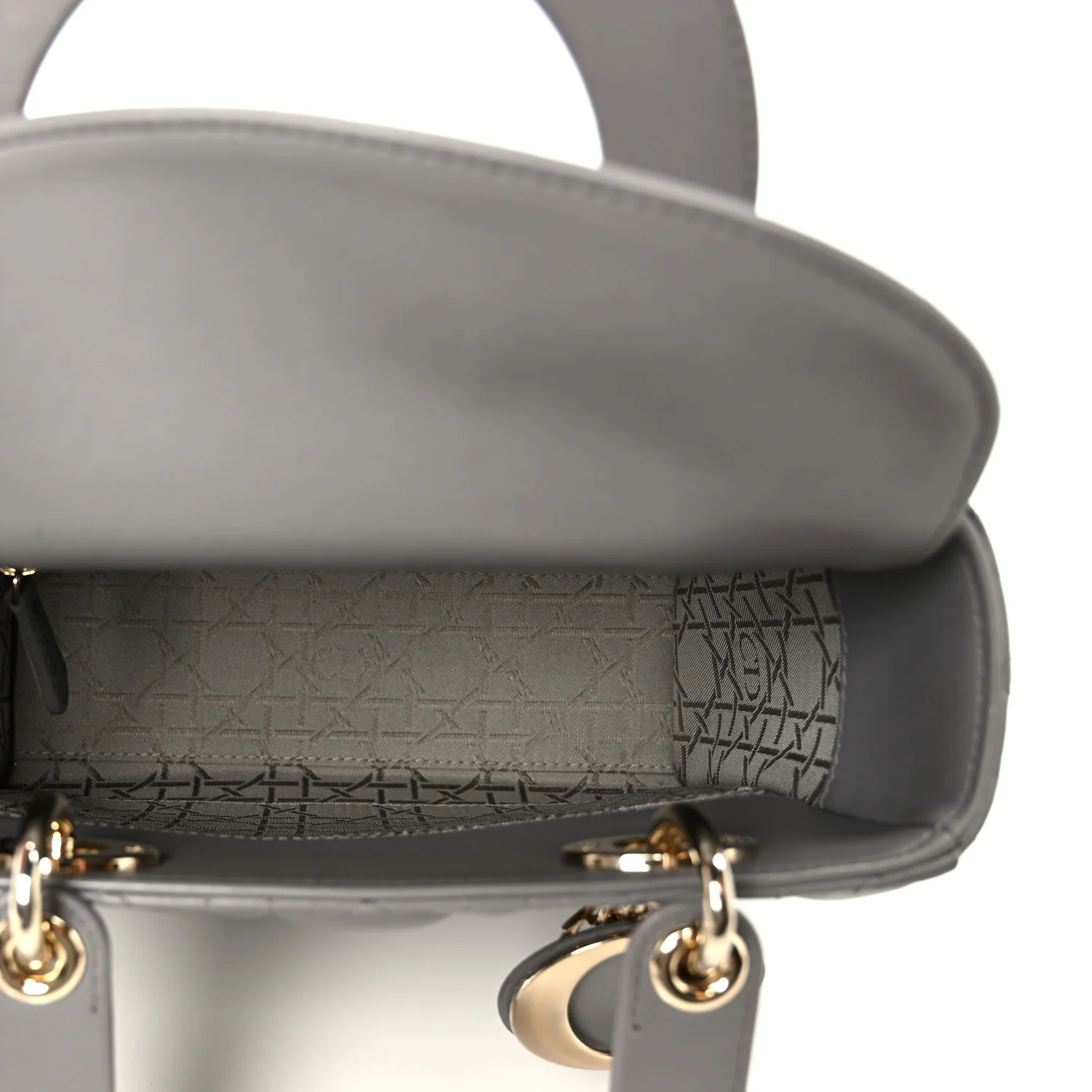 Lambskin Cannage Small Lucky Badges My Lady Dior Grey - Image 5