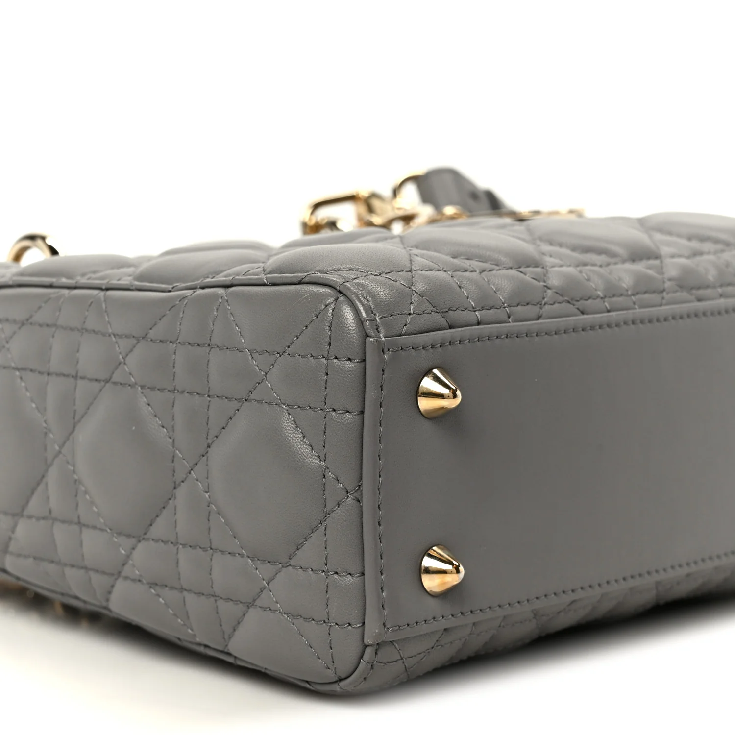 Lambskin Cannage Small Lucky Badges My Lady Dior Grey - Image 9