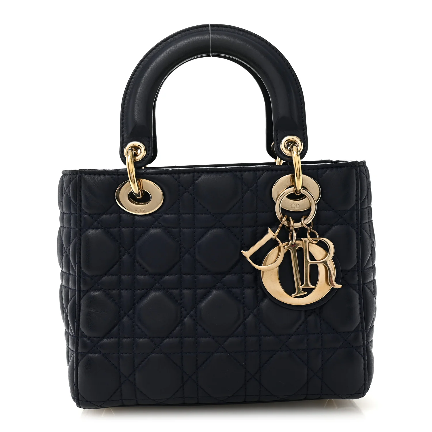 Lambskin Cannage Small Lucky Badges My Lady Dior Navy