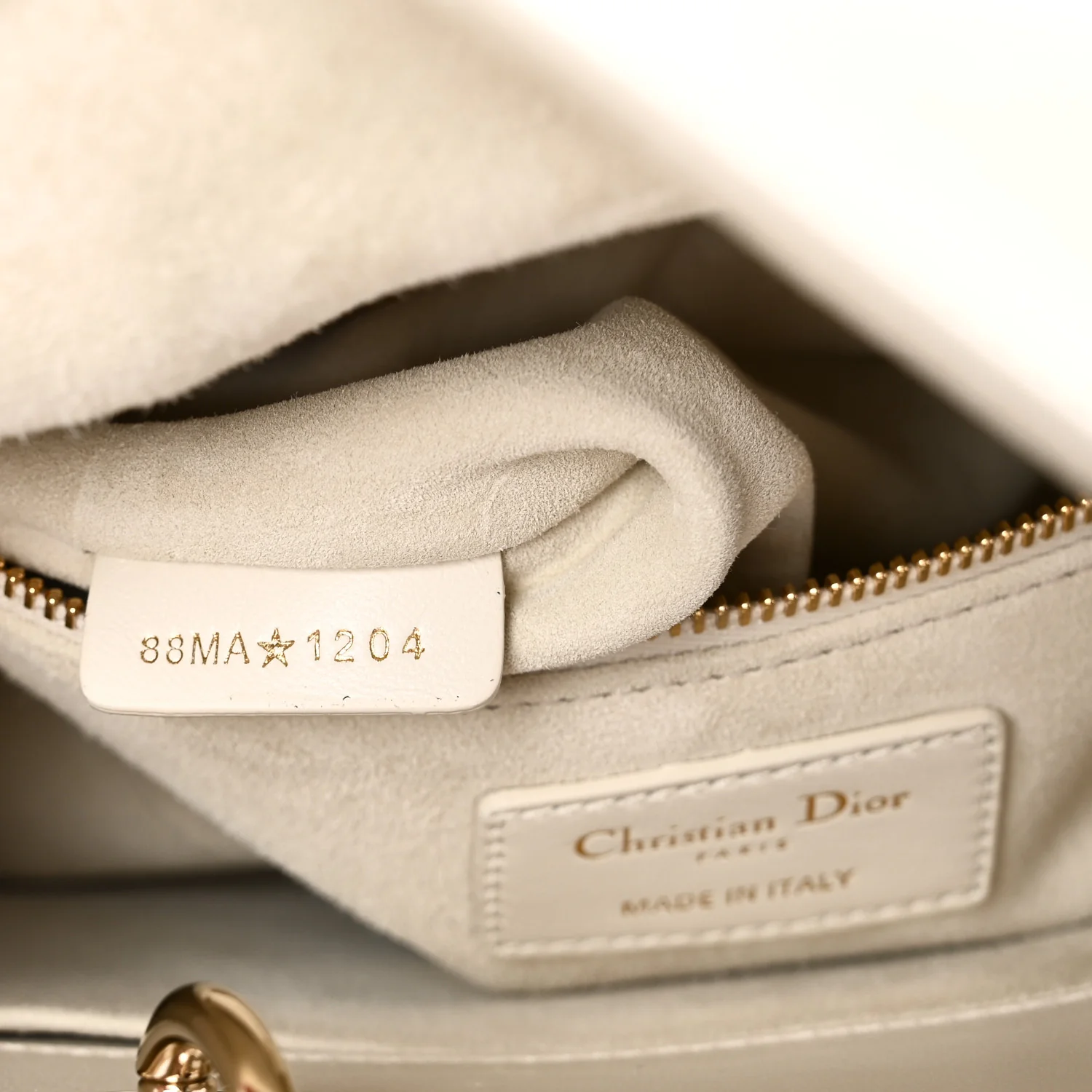 Lambskin Cannage Small Lucky Badges My Lady Dior White - Image 7