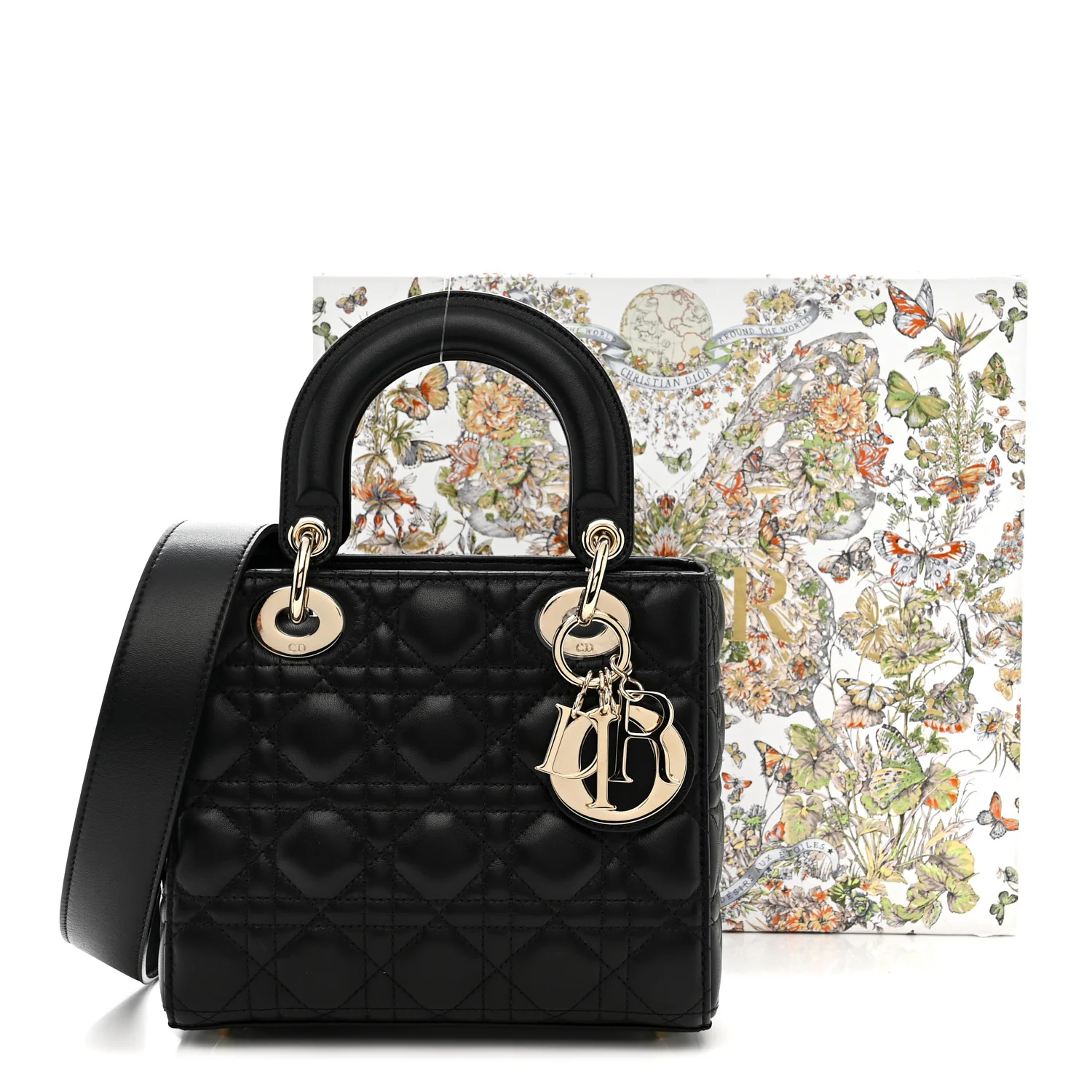 Lambskin Cannage Small My ABCDior Lady Dior Black - Image 11