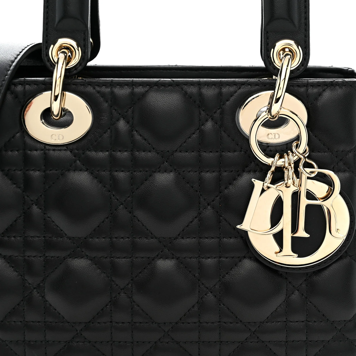 Lambskin Cannage Small My ABCDior Lady Dior Black - Image 8