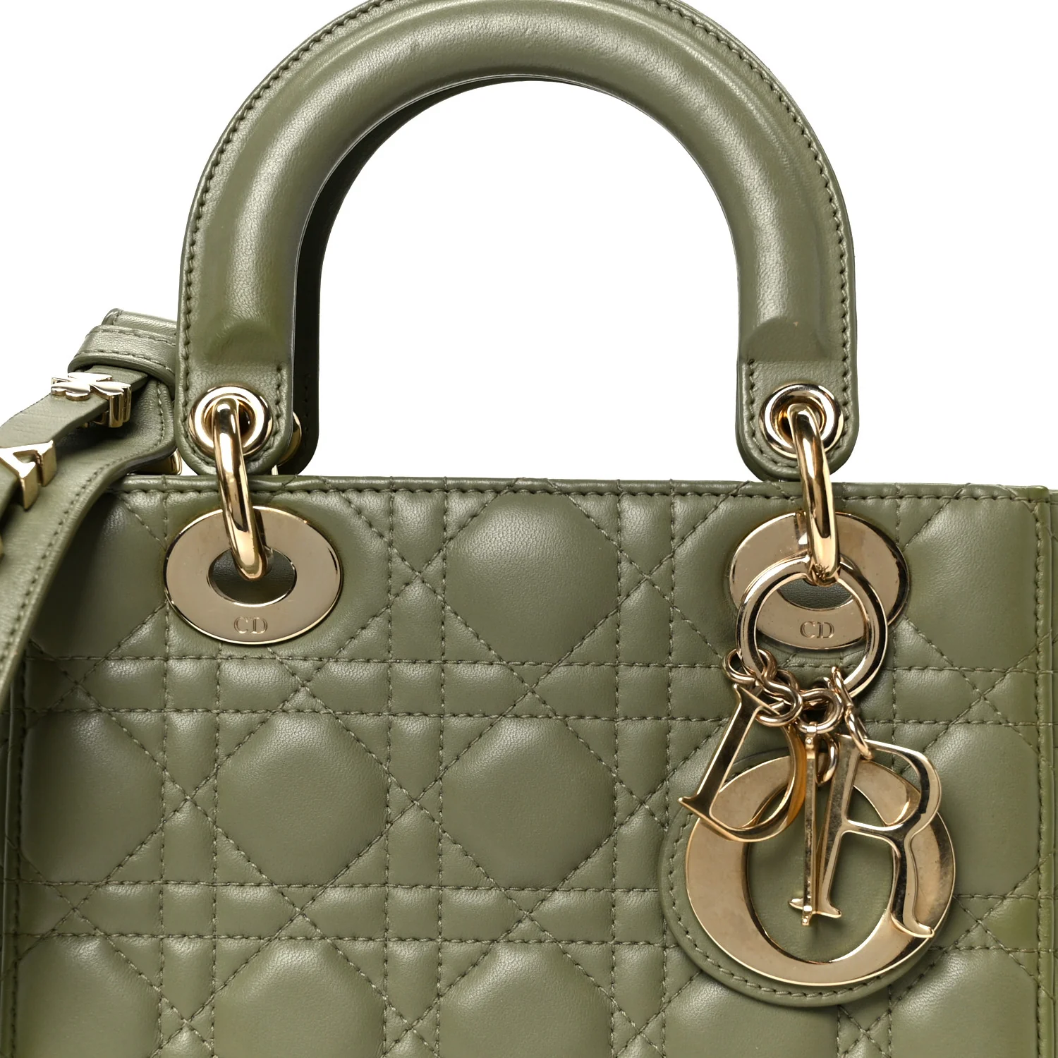Lambskin Cannage Small My ABCDior Lady Dior Peyote Green - Image 8