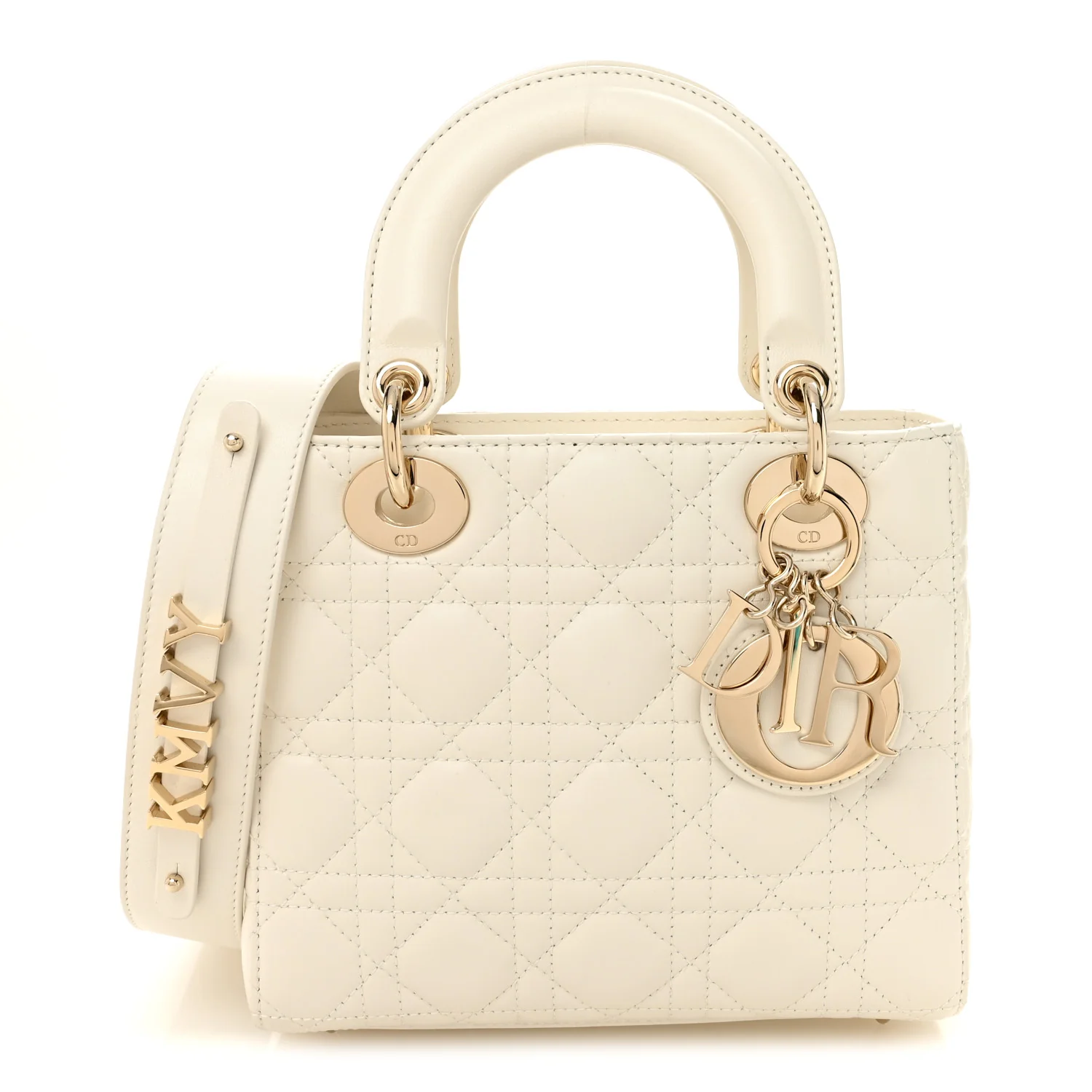 Lambskin Cannage Small My ABCDior Lady Dior White