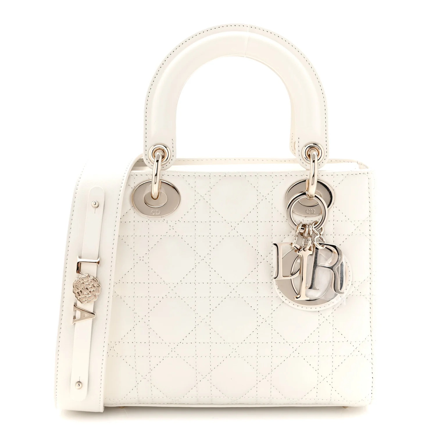 Lambskin Cannage Small My ABCDior Lady Dior White
