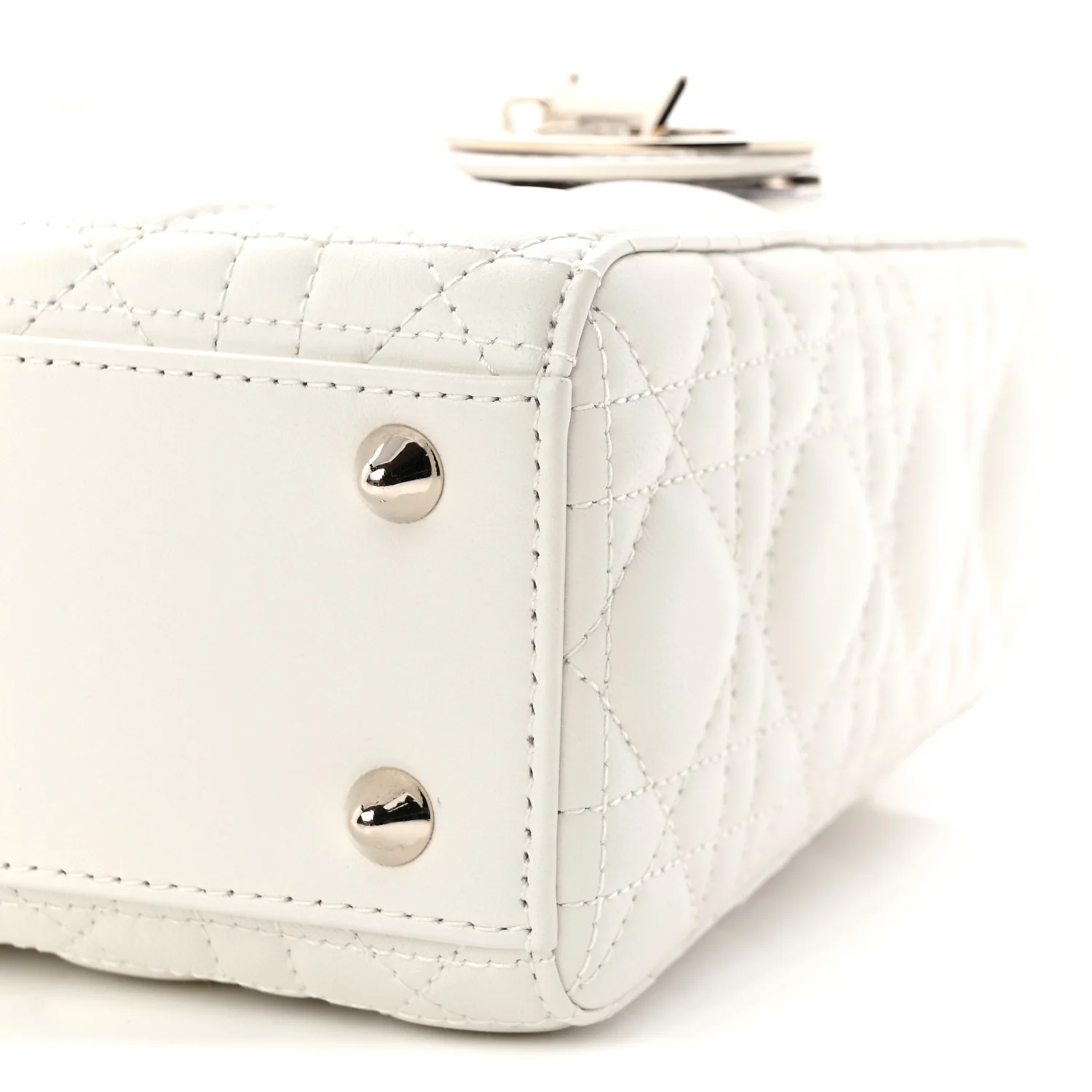 Lambskin Cannage Small My ABCDior Lady Dior White - Image 10
