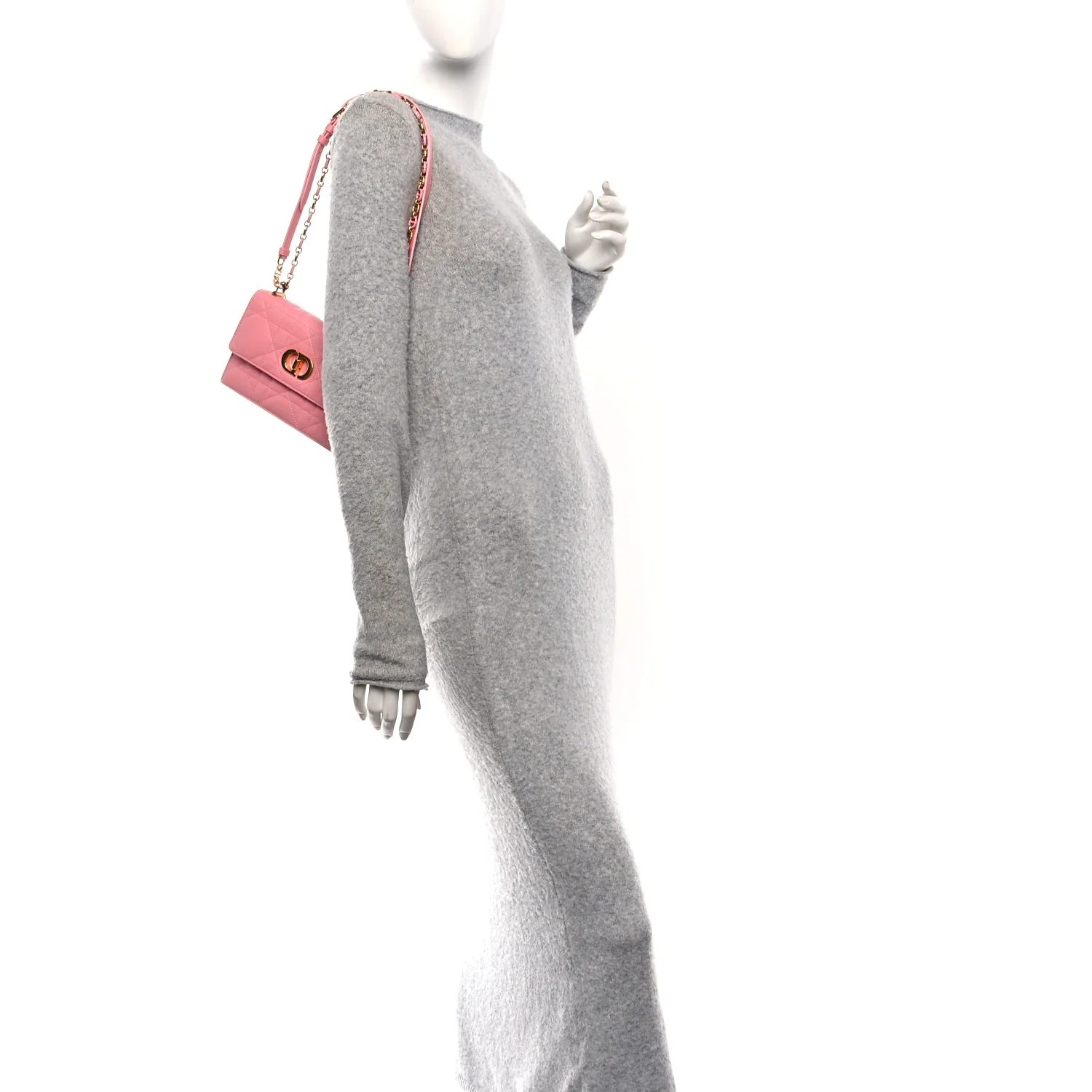 Lambskin Macrocannage Mini Miss Caro Bag Pink - Image 2