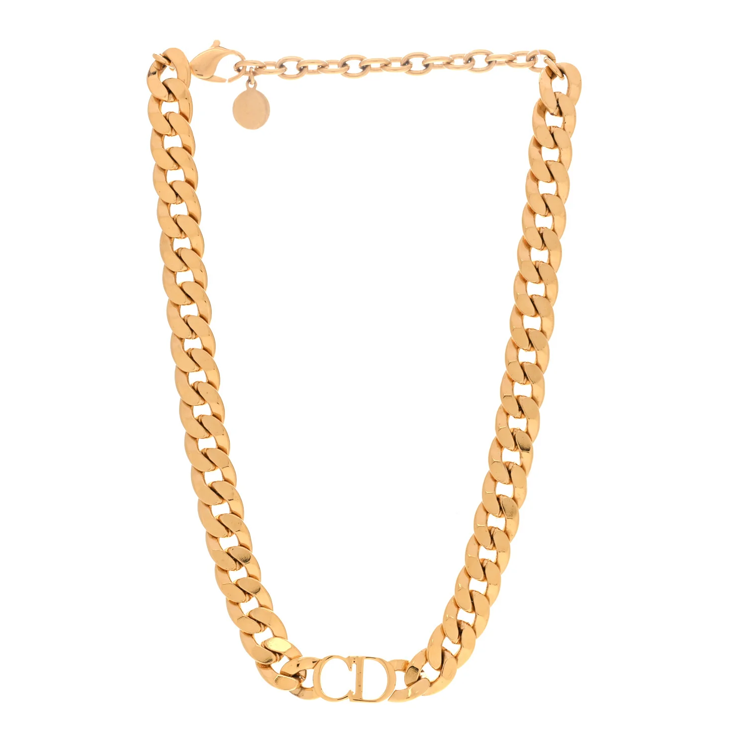 Metal CD Choker Necklace Gold - Image 3