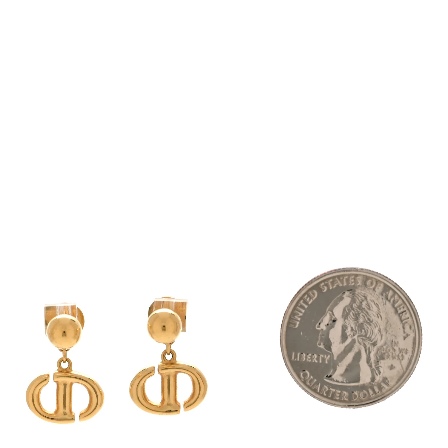 Metal CD Navy Earrings Gold - Image 2