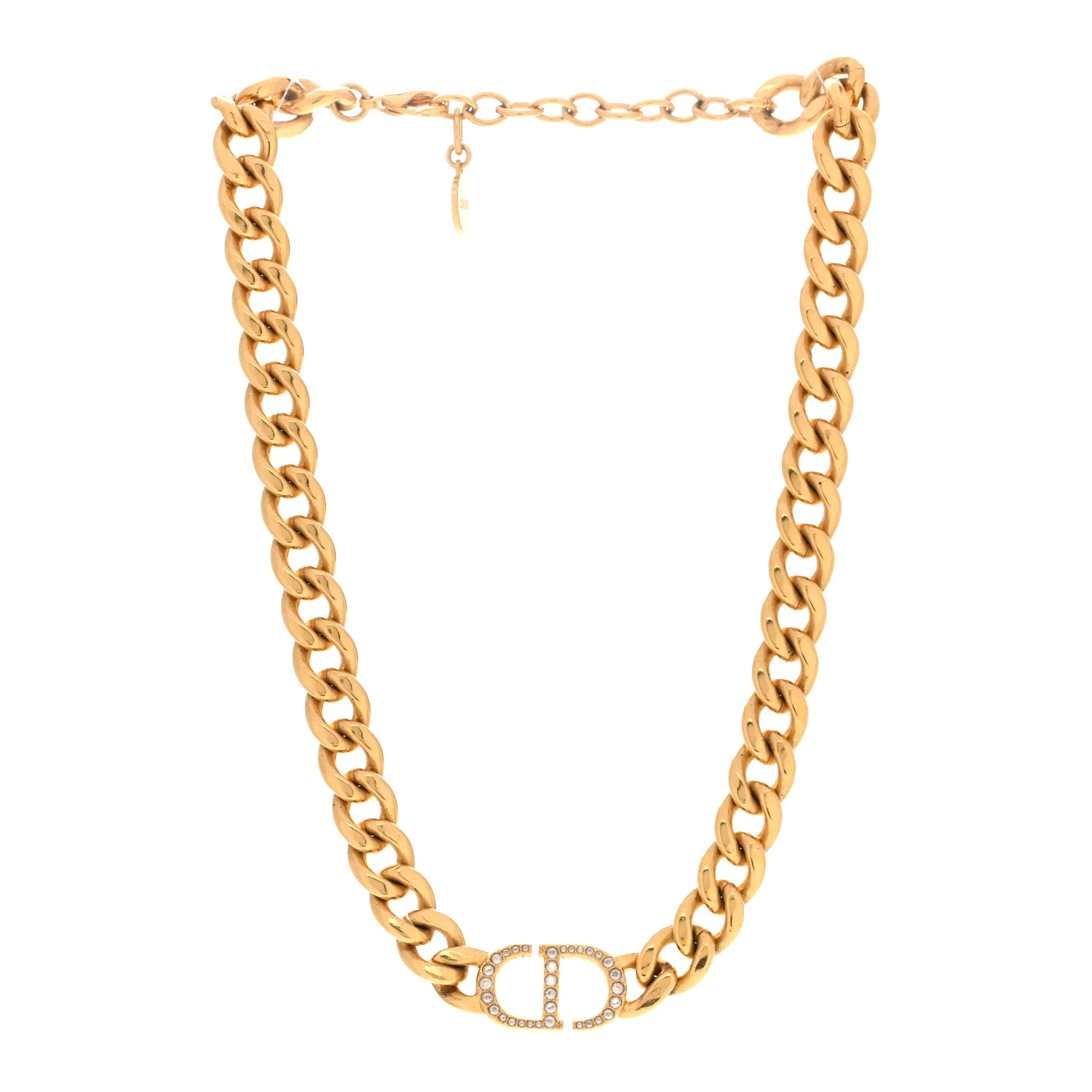 Metal Crystal 30 Montaigne Necklace Gold - Image 3