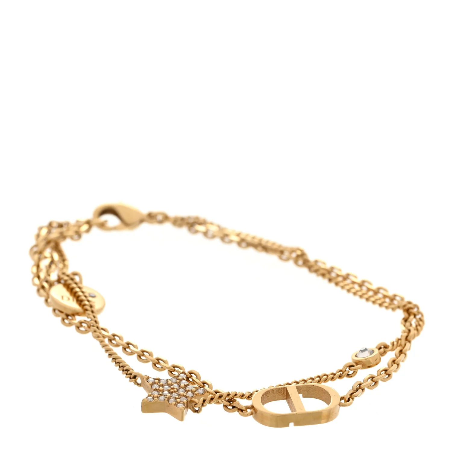 Metal Crystal CD Star Bracelet Gold