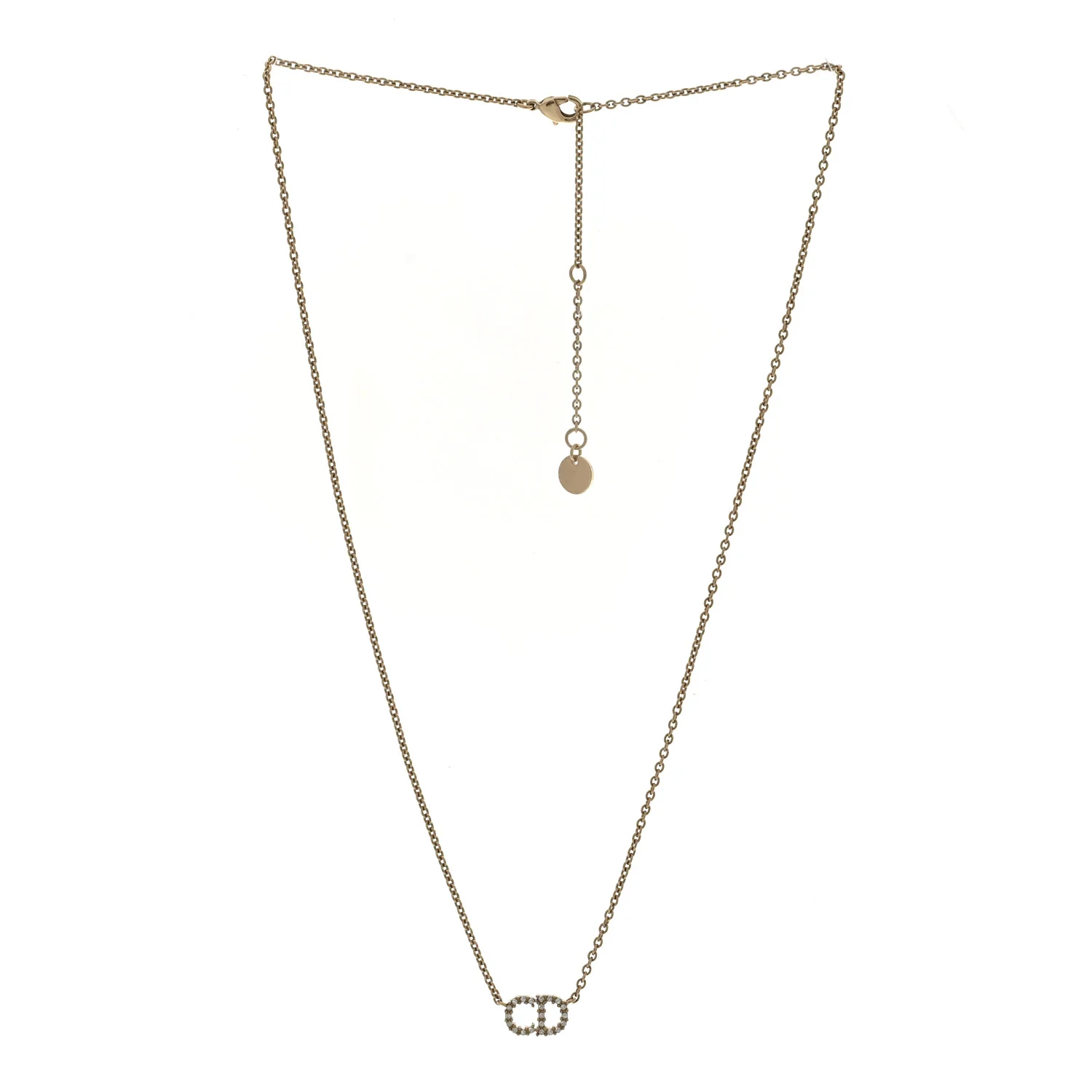 Metal Crystal Clair D Lune Necklace Gold - Image 3