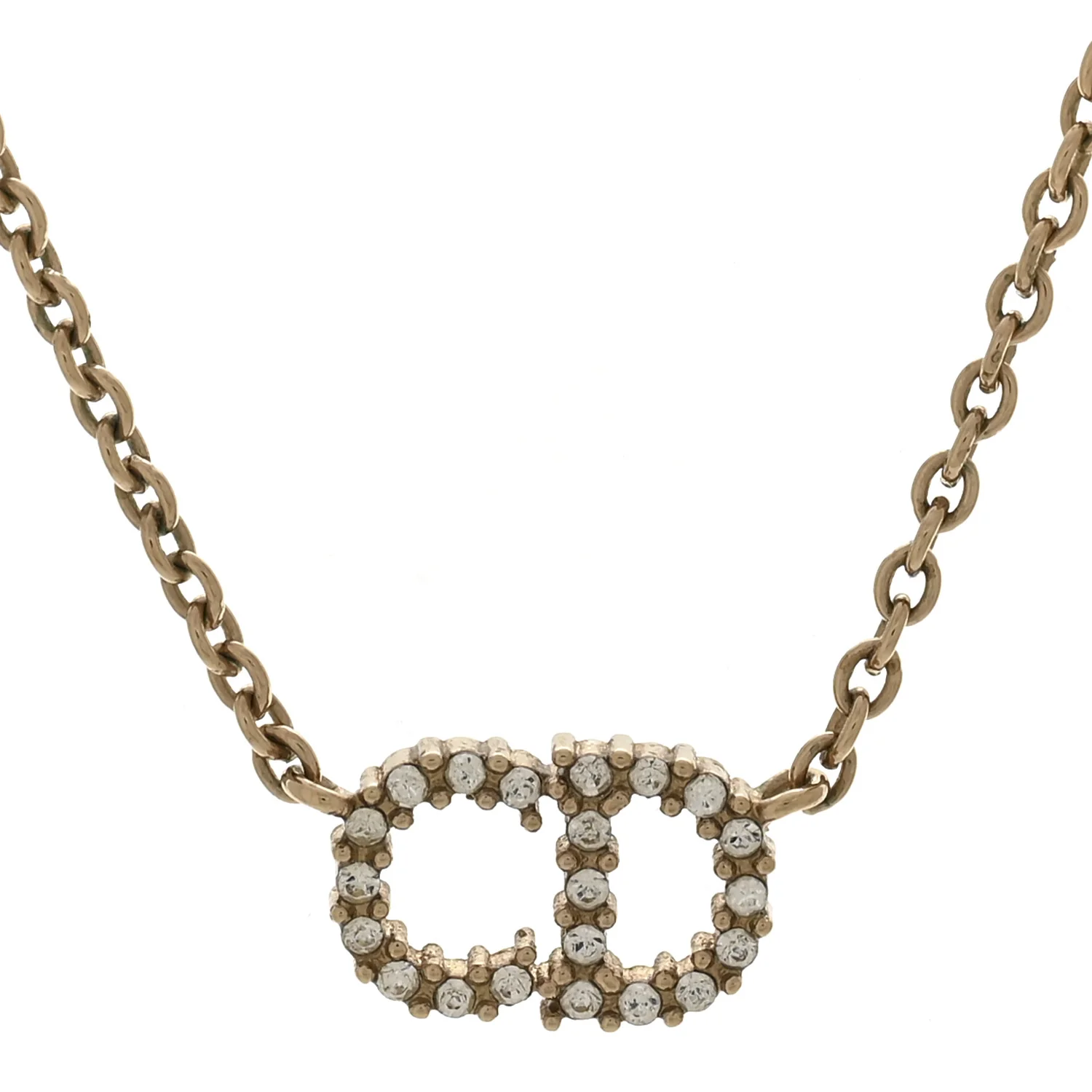Metal Crystal Clair D Lune Necklace Gold - Image 4