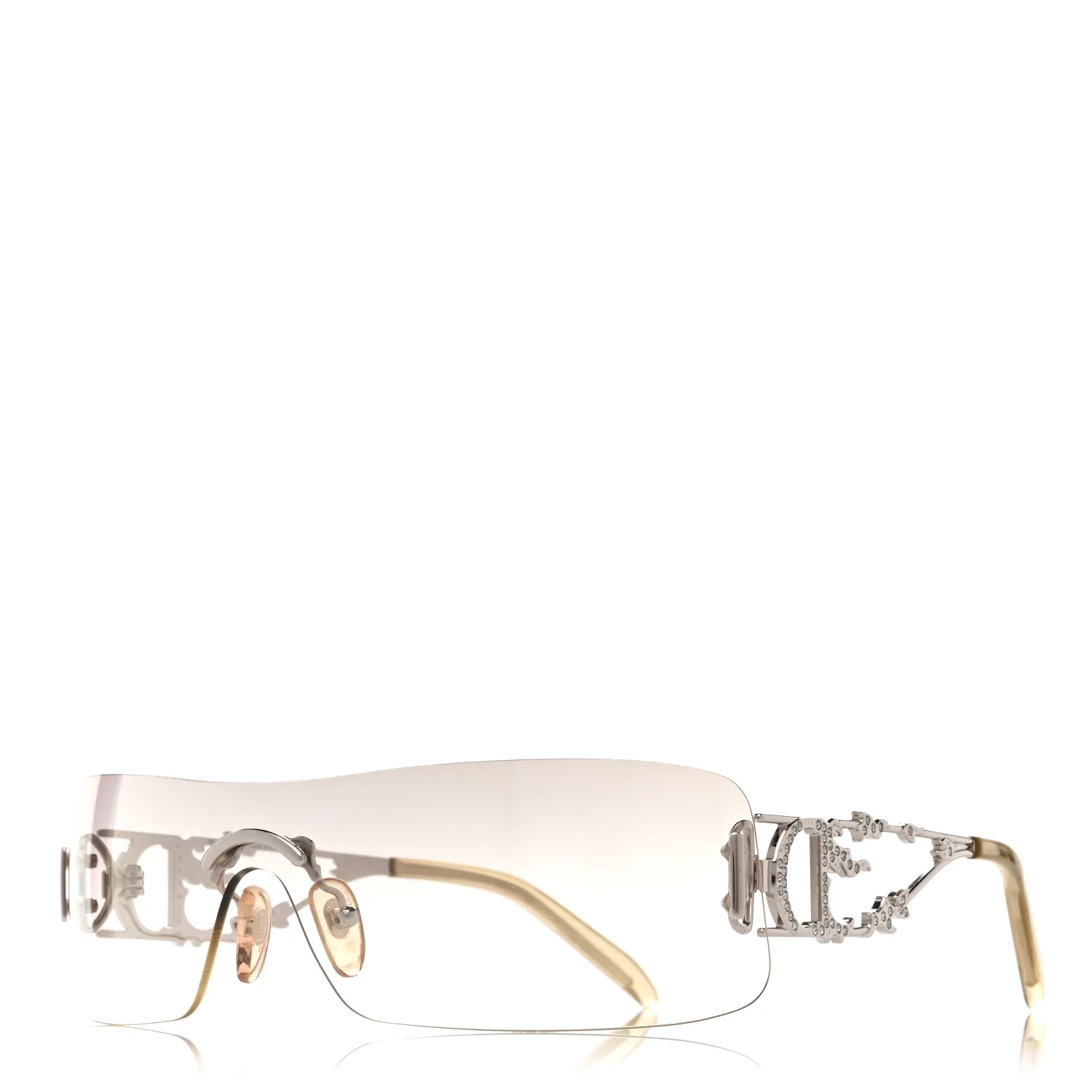 Metal Crystal DiorFire Sunglasses Silver