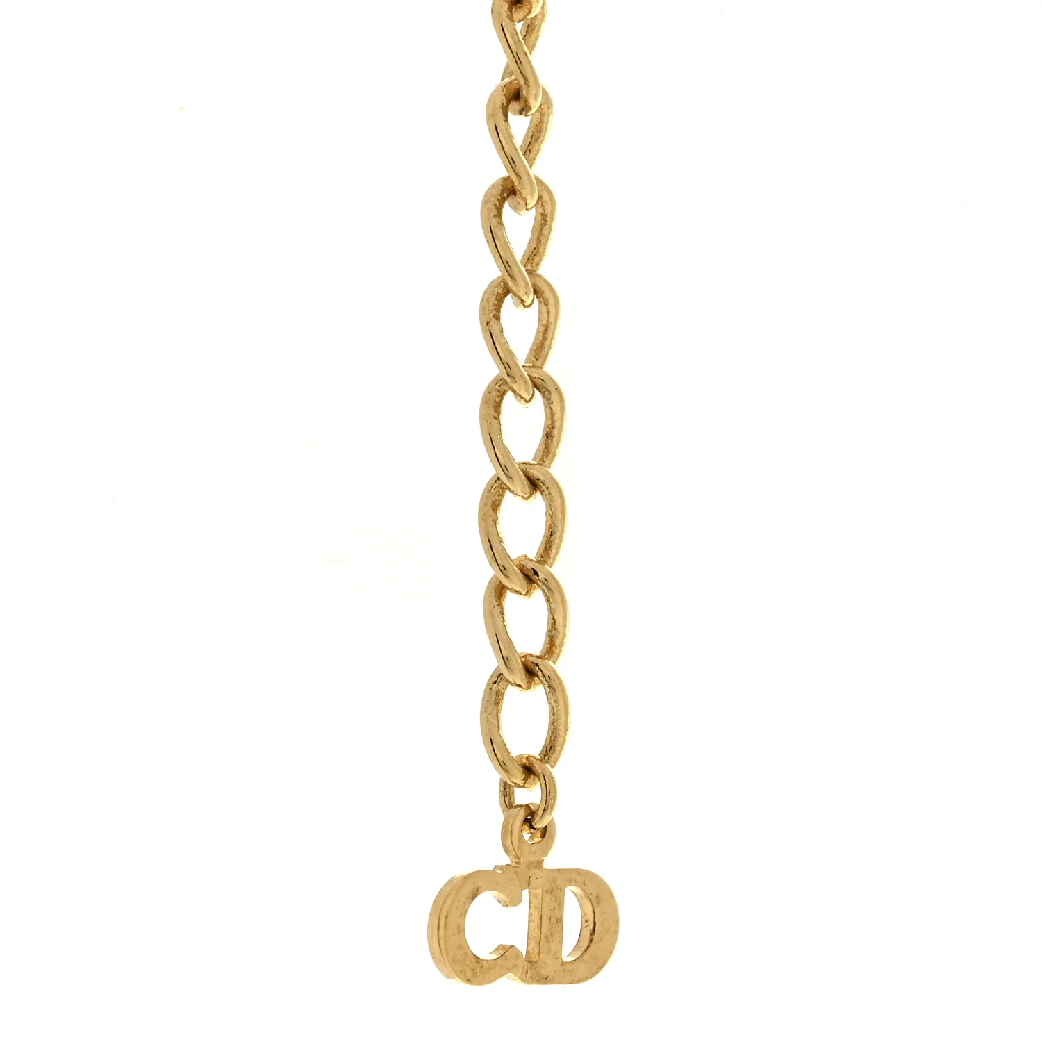 Metal Cursive Logo Necklace Gold - Image 6