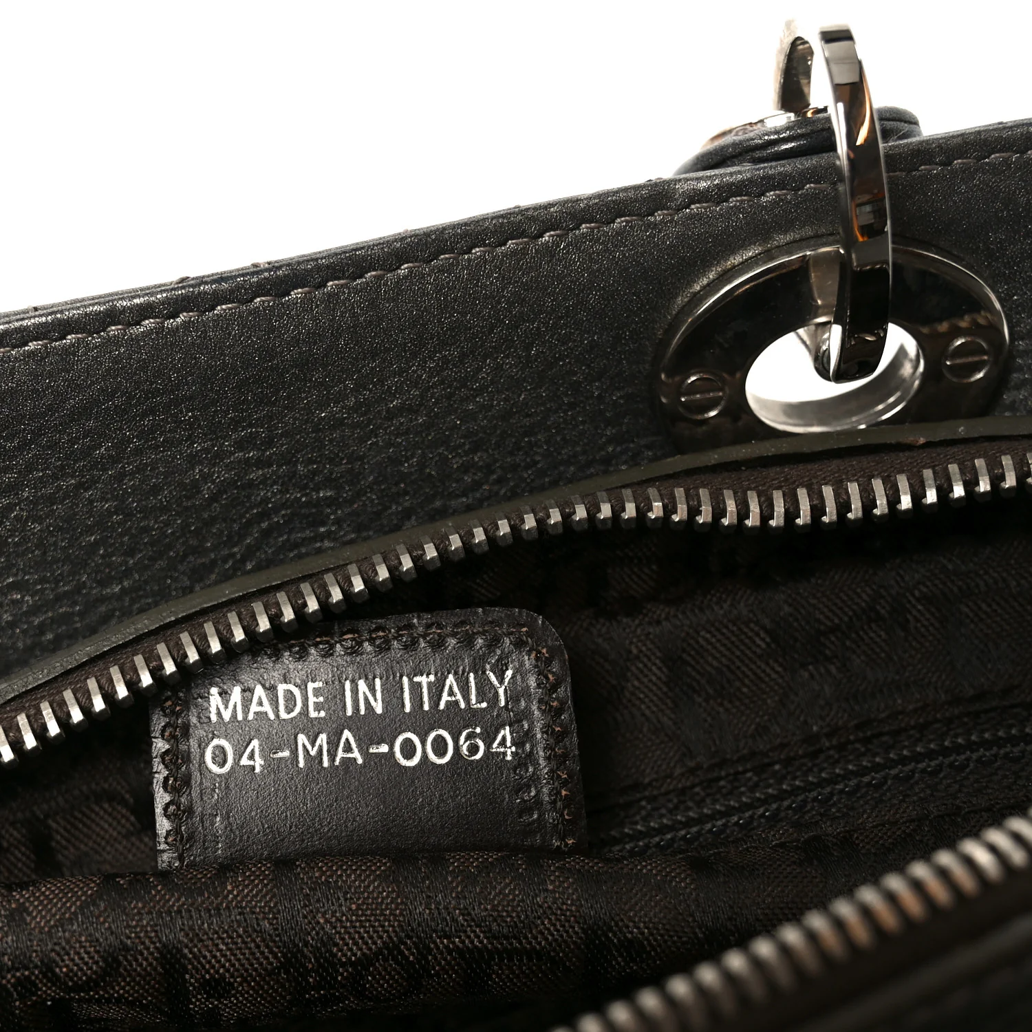 Metallic Calfskin Cannage Stitched Small East West Lady Dior Bronze - Image 7