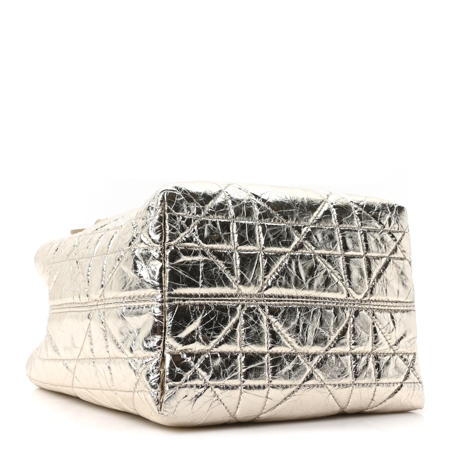 Metallic Calfskin Macrocannage Small Toujours Vertical Tote Gold - Image 4