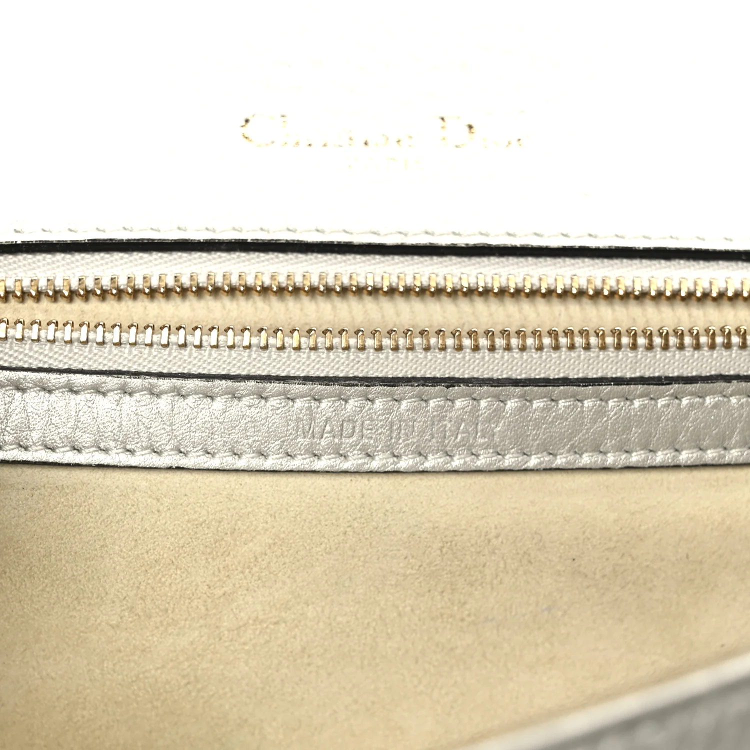 Metallic Grained Calfskin Medium Diorama Flap Bag Silver - Image 7