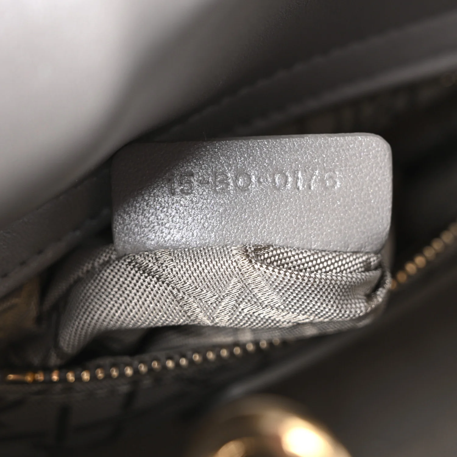 Metallic Lambskin Cannage Mini Lady Dior Grey - Image 12