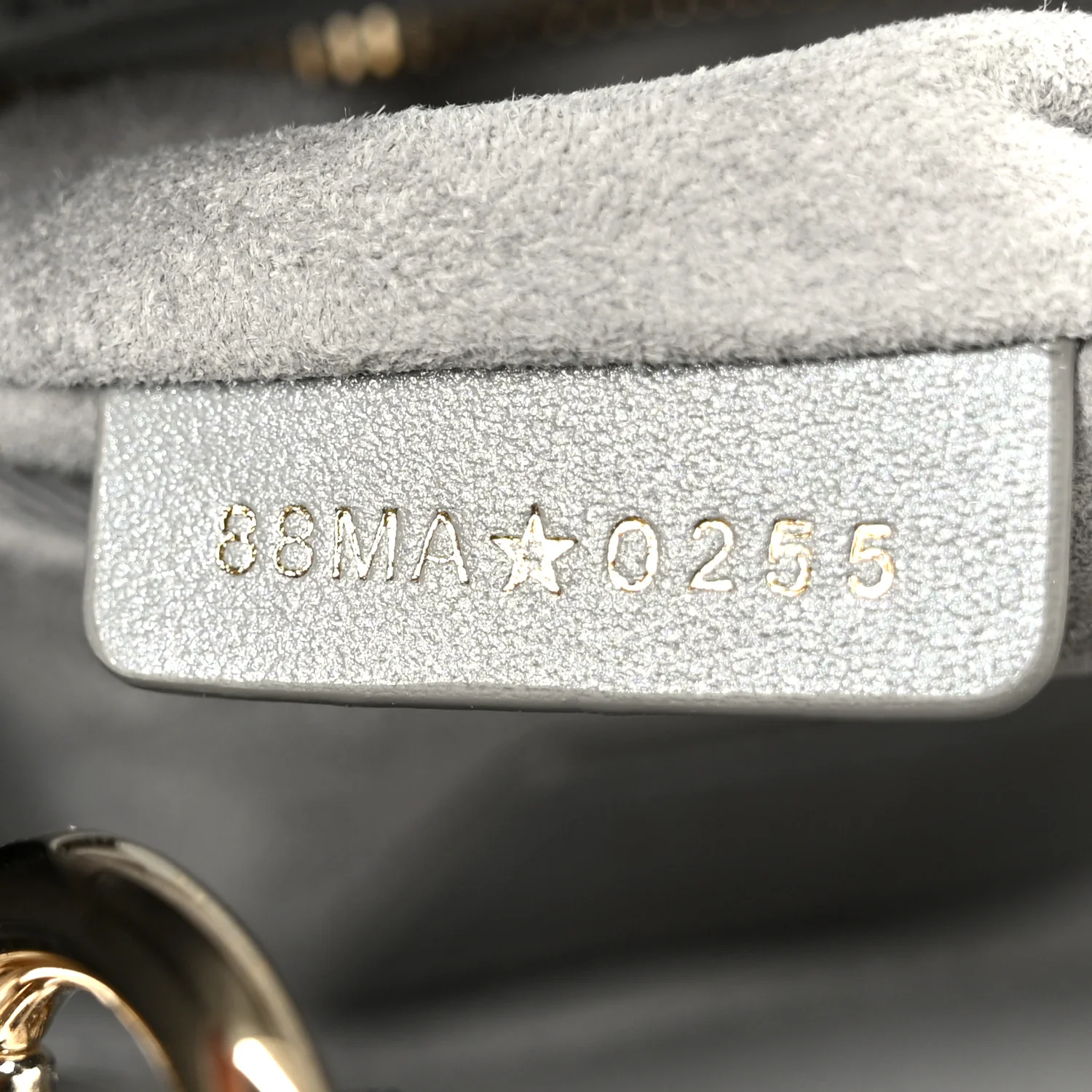 Metallic Lambskin Cannage Mini Lady Dior Grey - Image 6
