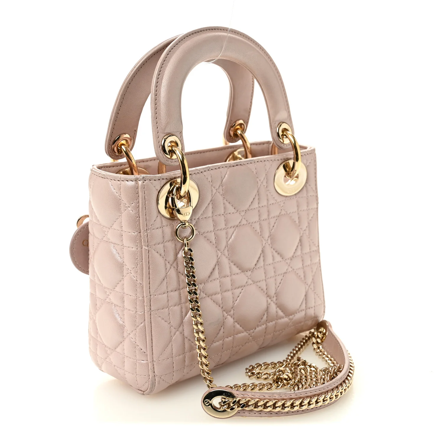 Metallic Lambskin Cannage Mini Lady Dior Lotus - Image 3