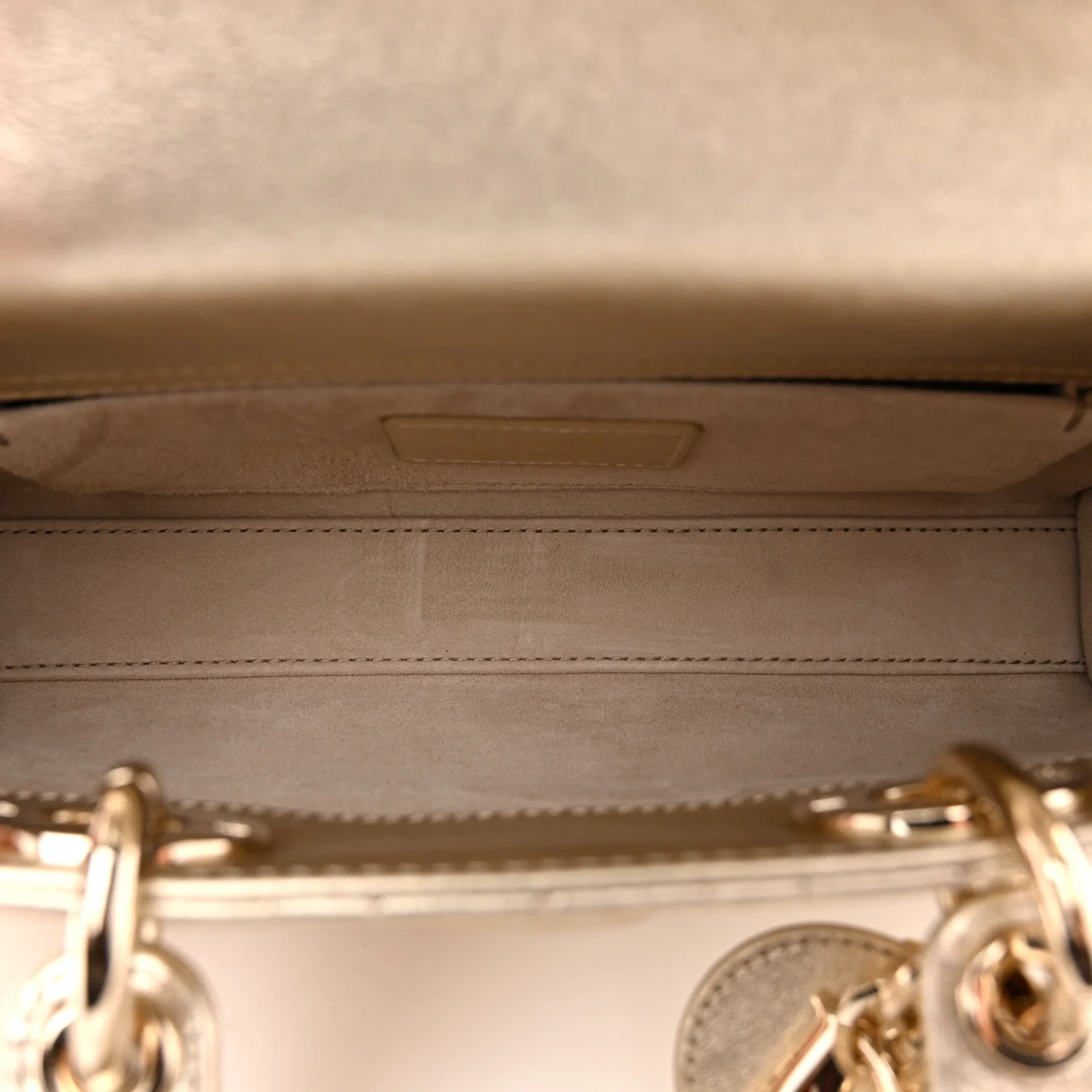 Metallic Lambskin Cannage Small Lady D-Joy Gold - Image 4