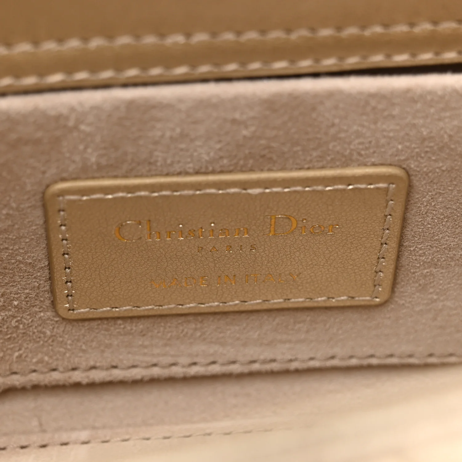 Metallic Lambskin Cannage Small Lady D-Joy Gold - Image 5