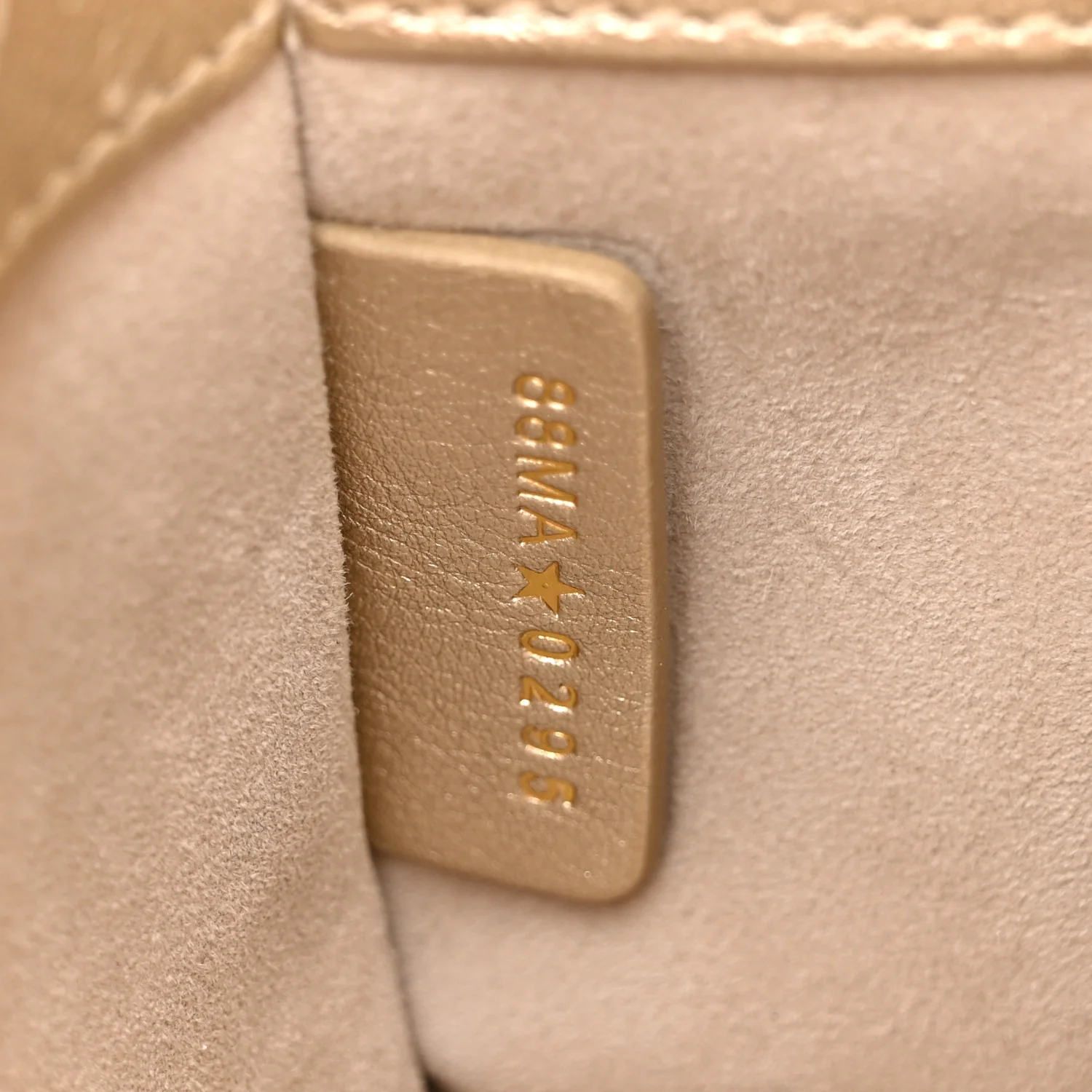 Metallic Lambskin Cannage Small Lady D-Joy Gold - Image 6