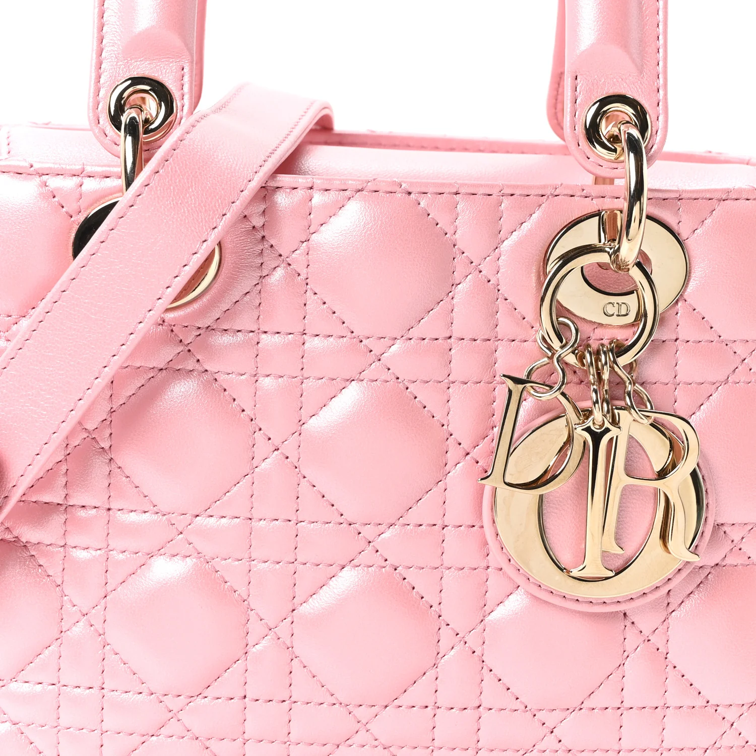 Metallic Lambskin Cannage Small Lady Dior Melacoton - Image 8