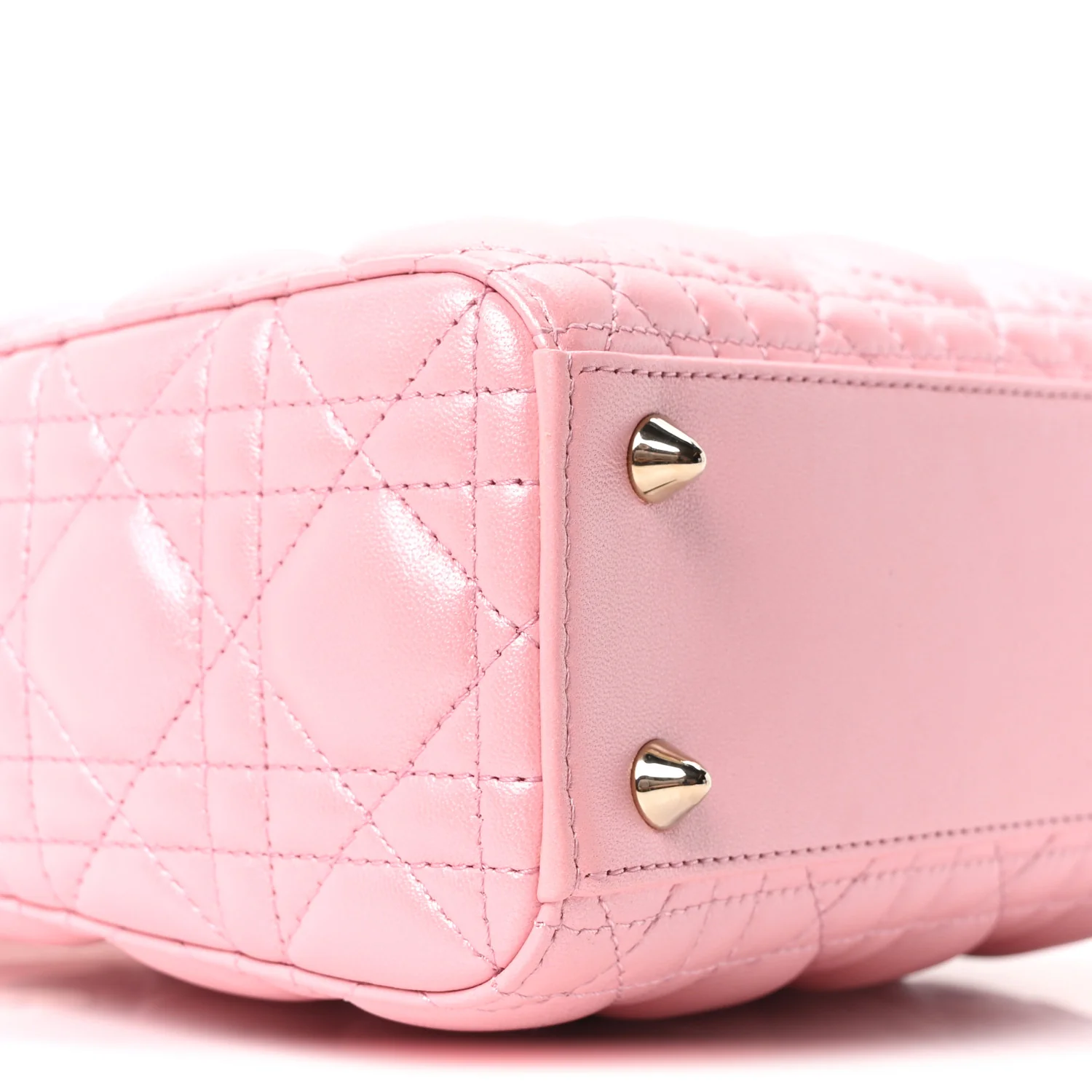 Metallic Lambskin Cannage Small Lady Dior Melacoton - Image 9