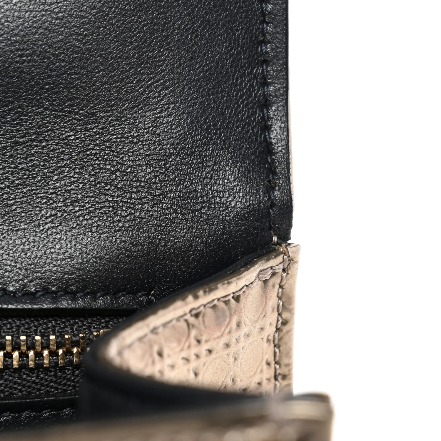 Metallic Patent Micro-Cannage Small Diorama Flap Bag Gold - Image 11