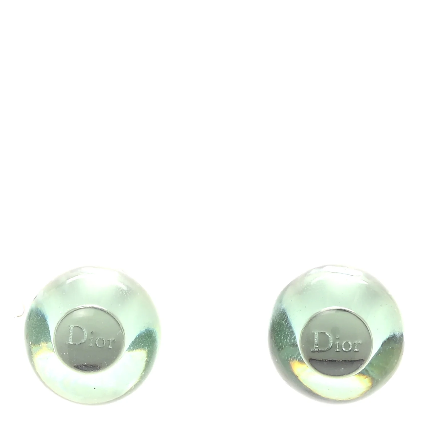 Mise En Dior Tribal Logo Earrings Translucent Blue